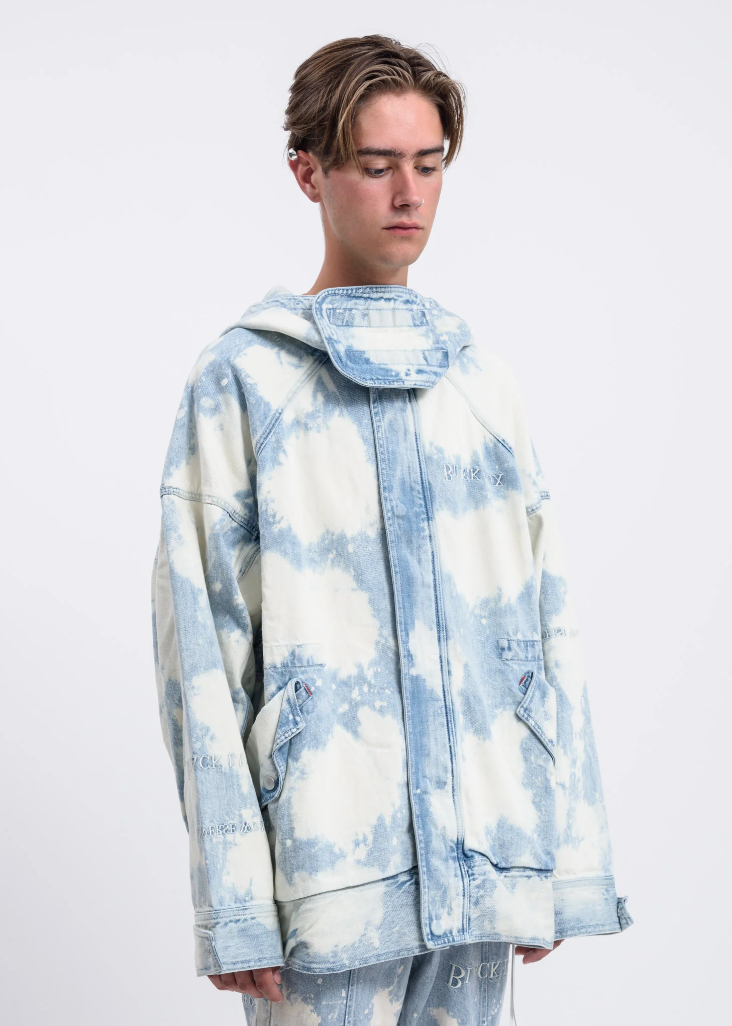 Splatter Denim Hooded Jacket - Image 6