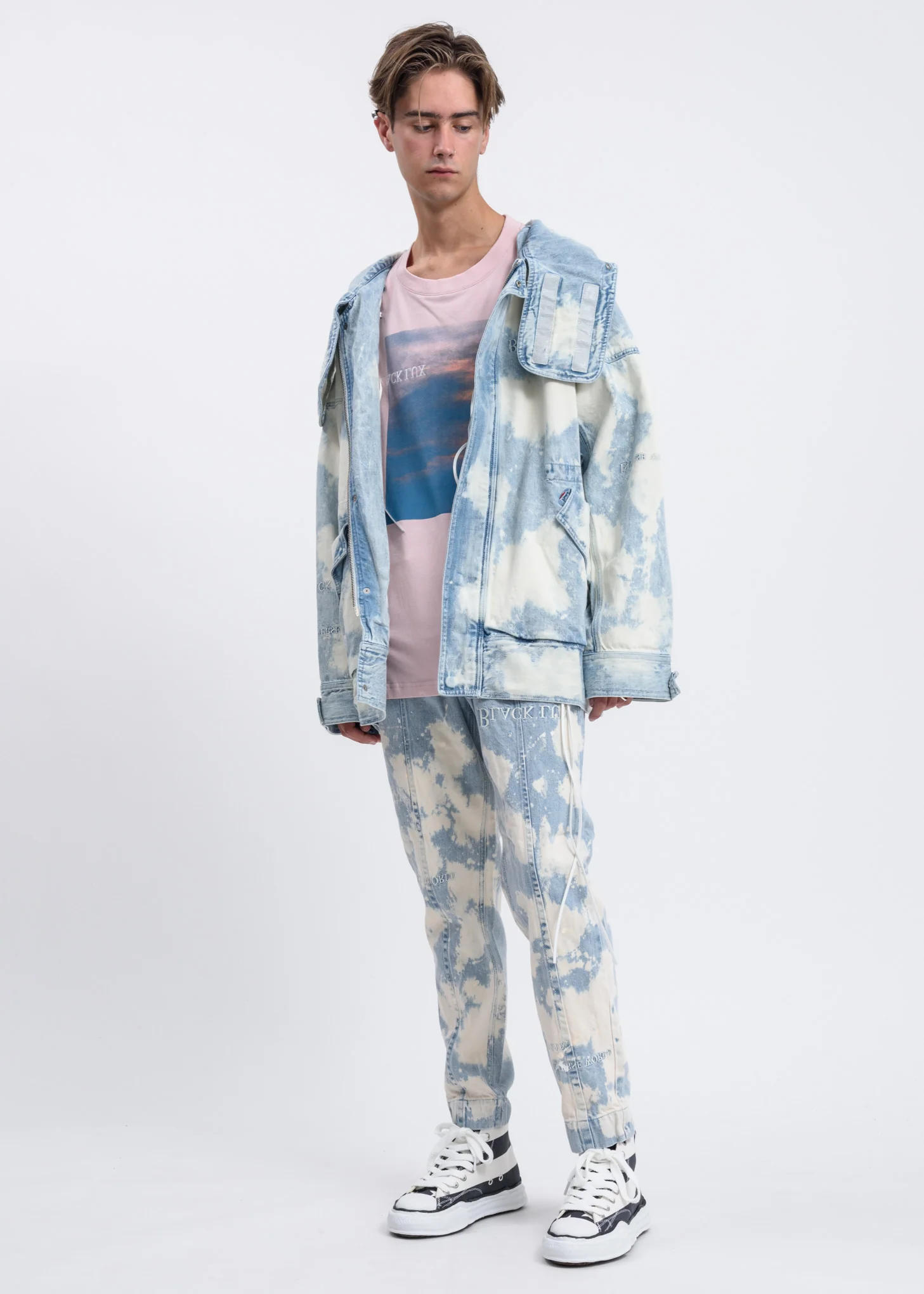 Splatter Denim Hooded Jacket - Image 7