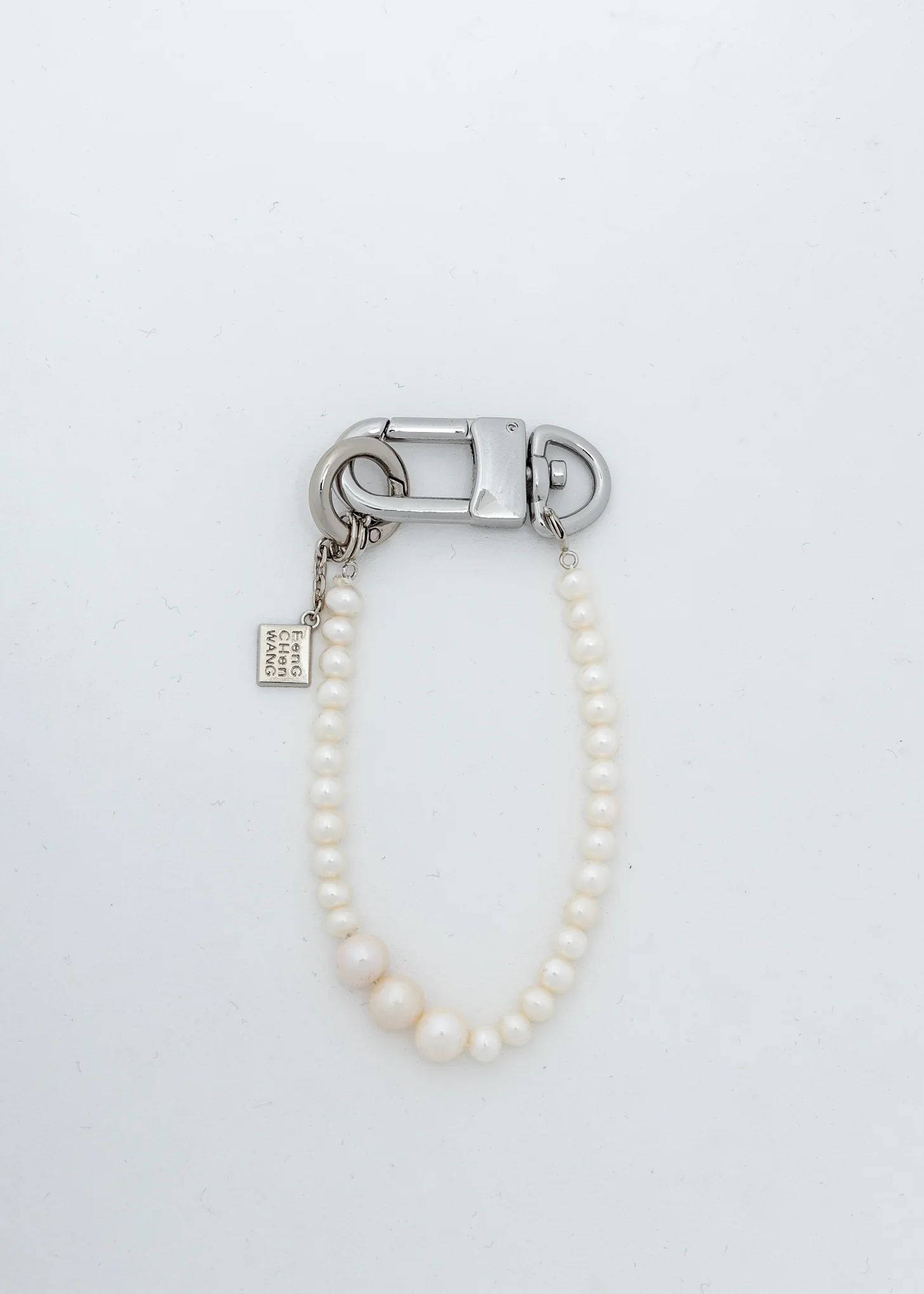 Steel White Pearl Keyring