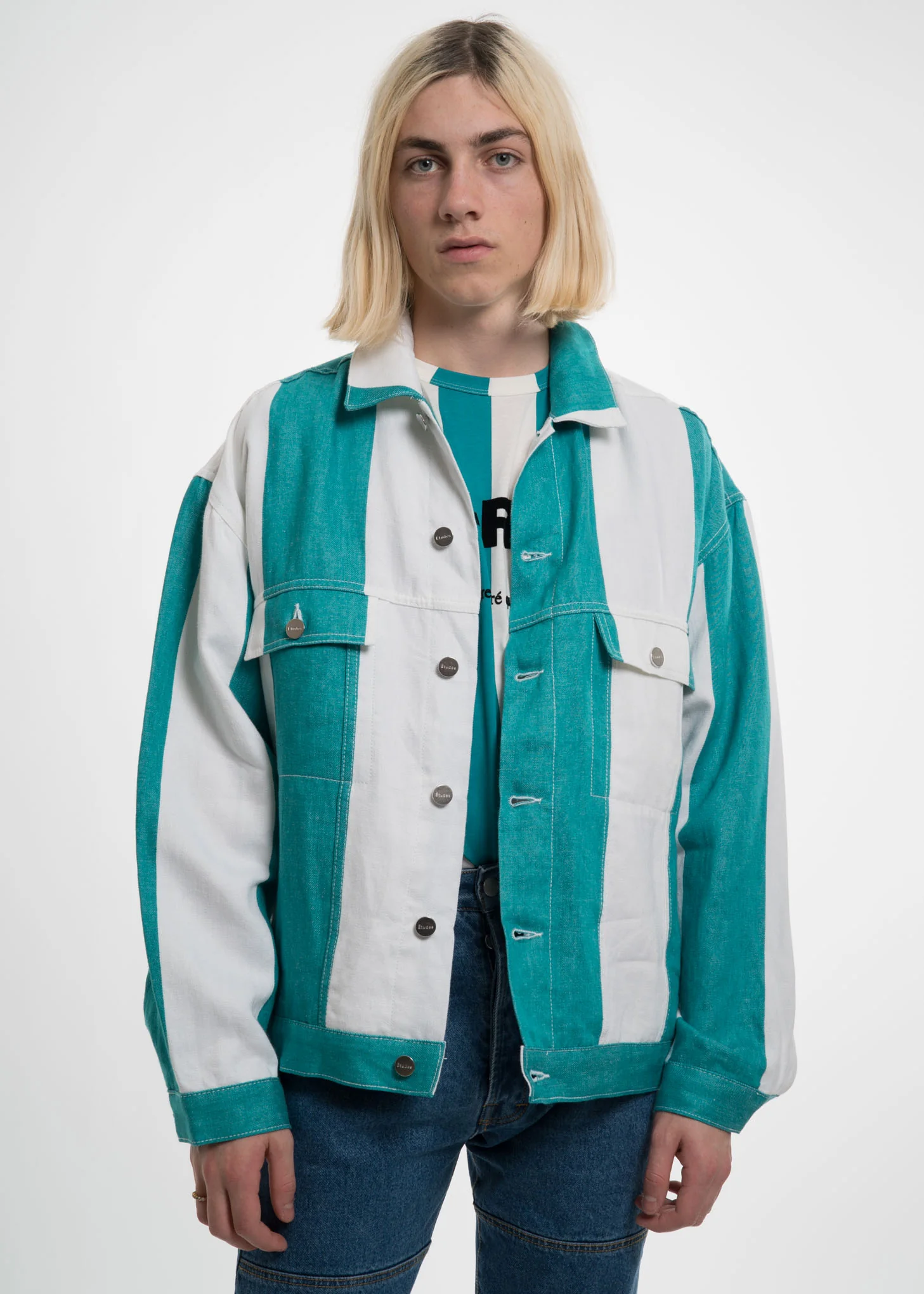 Stripe Vertige Linen Denim Jacket