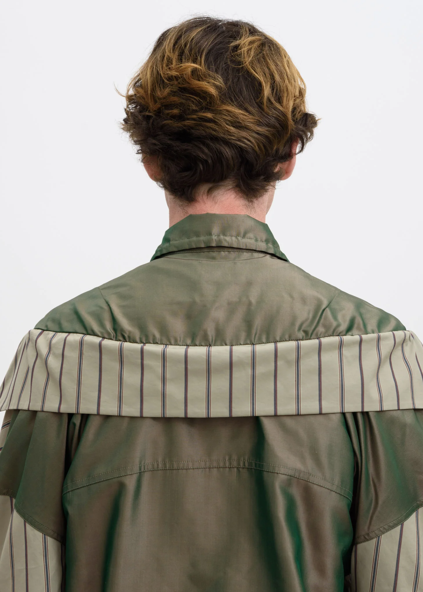 Stripe Zip Up Oversized Shirt - Image 5