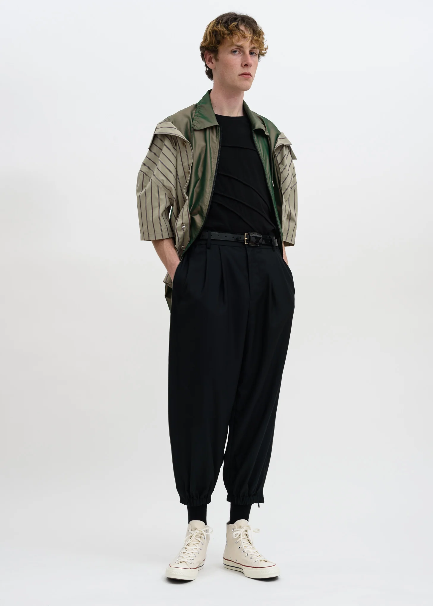 Stripe Zip Up Oversized Shirt - Image 7
