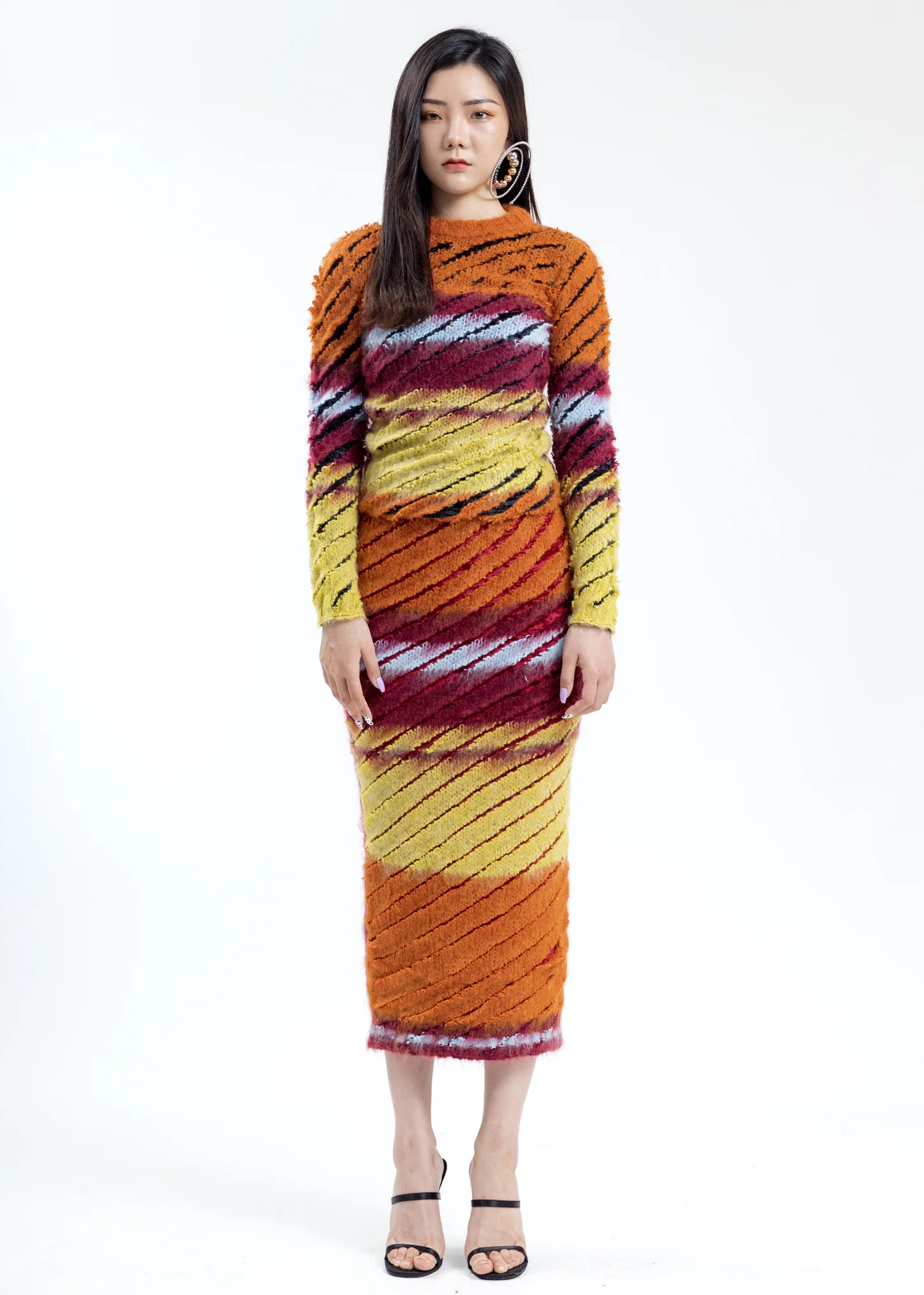 Striped Loop Knit Skirt - Image 5