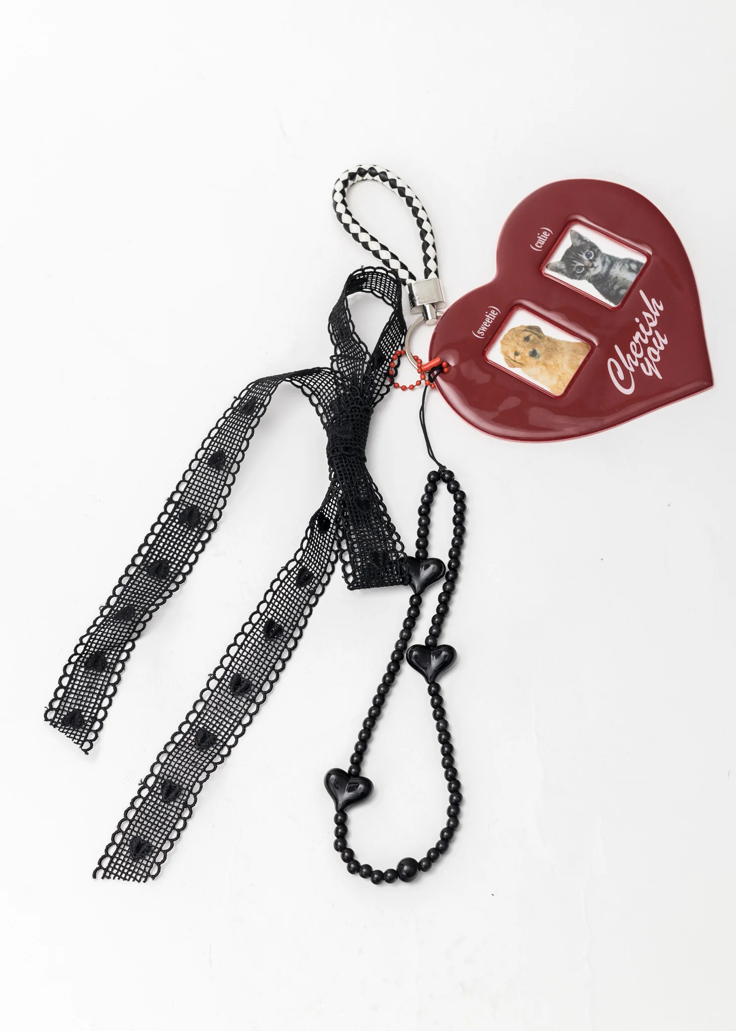 Sweeties and Cuties Heart Photo Keyring - Image 2