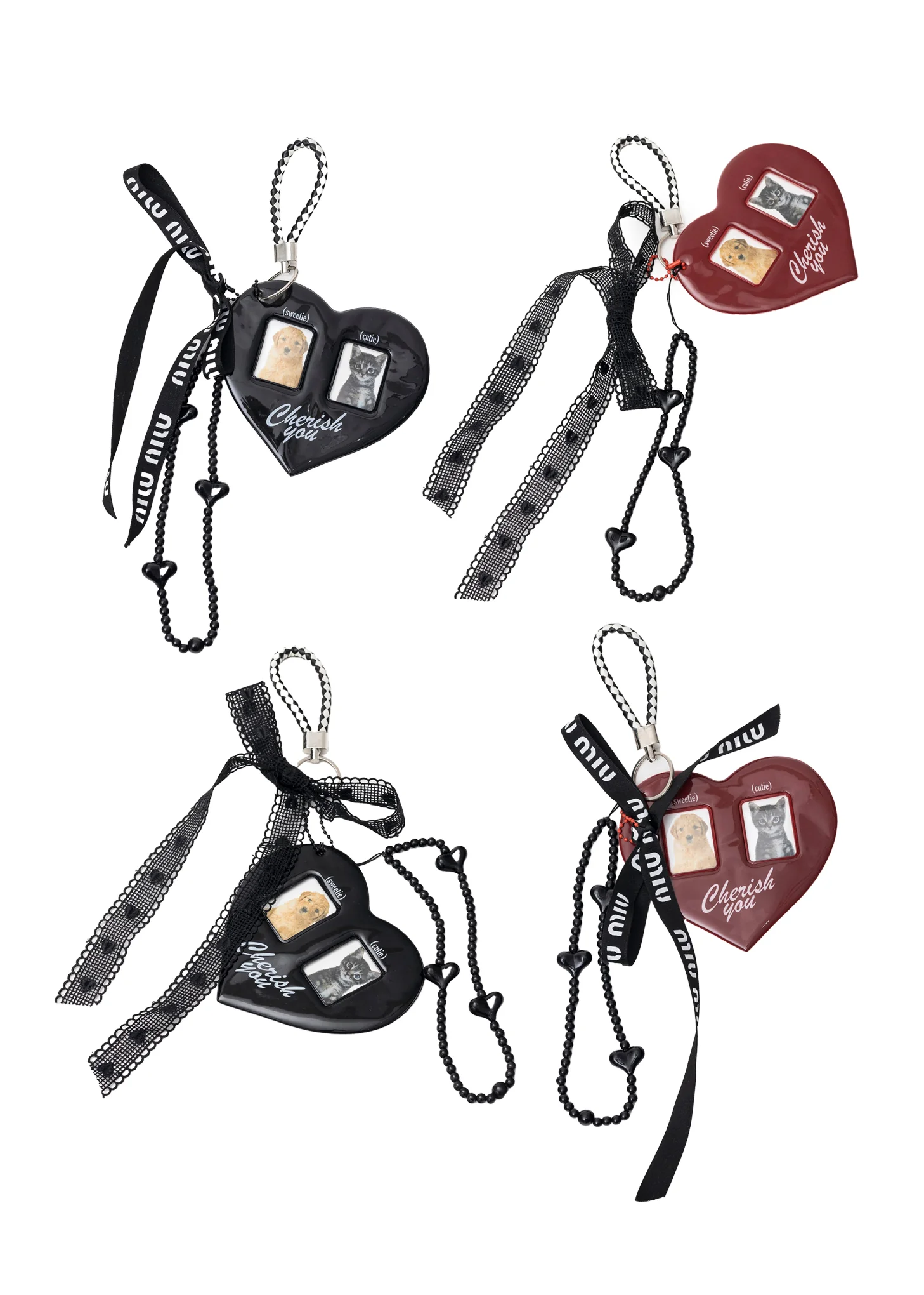 Sweeties and Cuties Heart Photo Keyring - Image 4