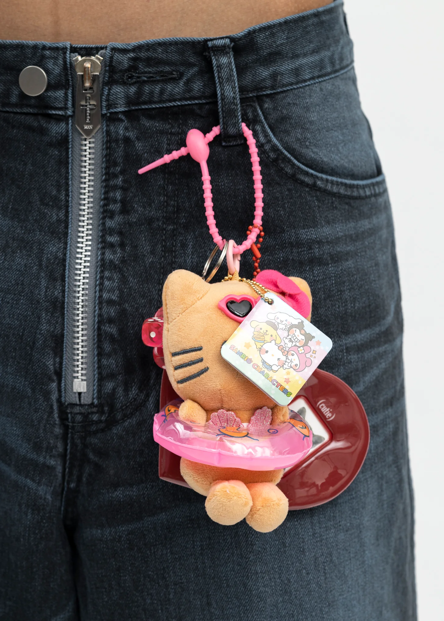 Pink Pool Kitty Keyring - Image 3