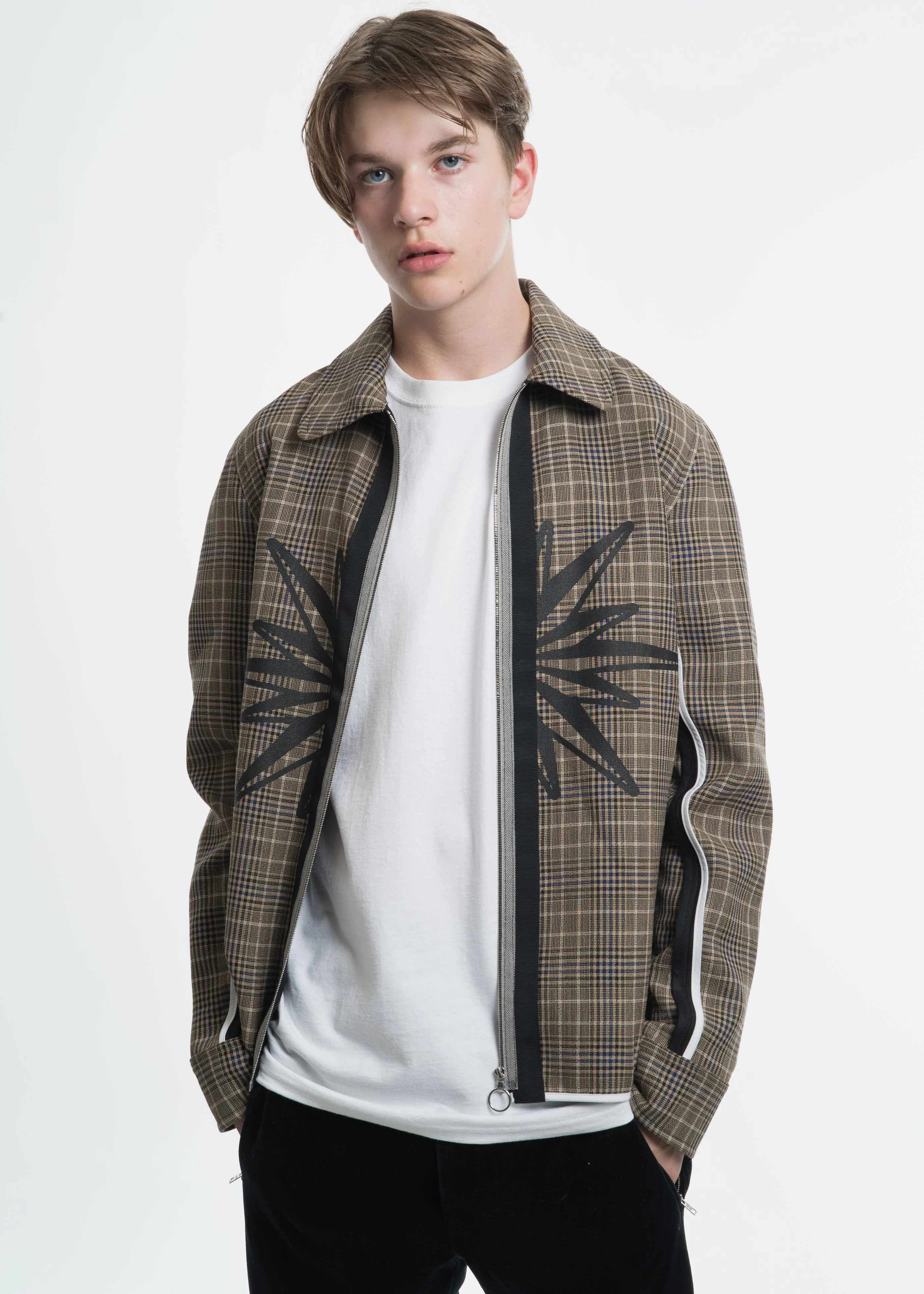 Tan Check FZ Shirt Jacket