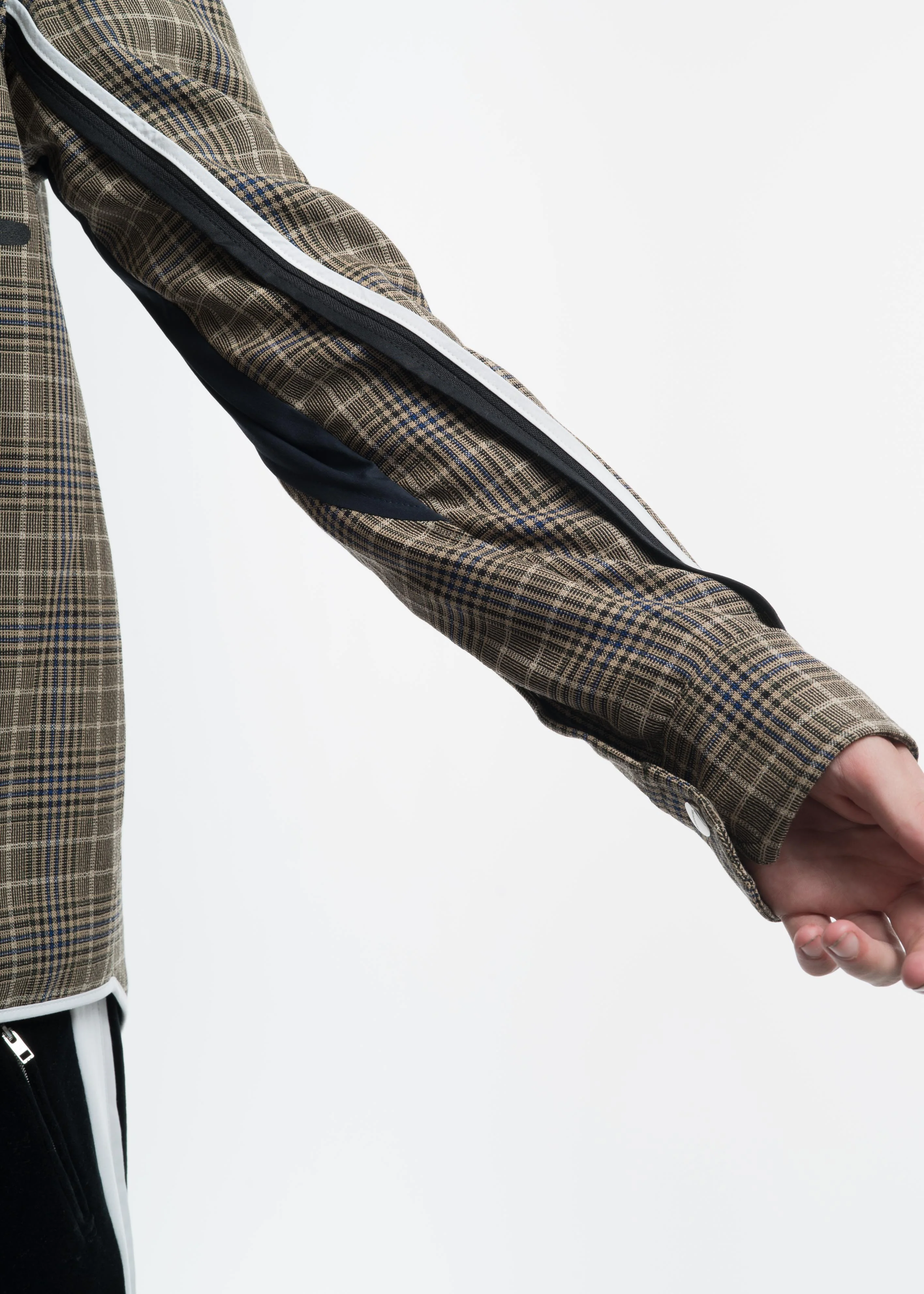 Tan Check FZ Shirt Jacket - Image 10