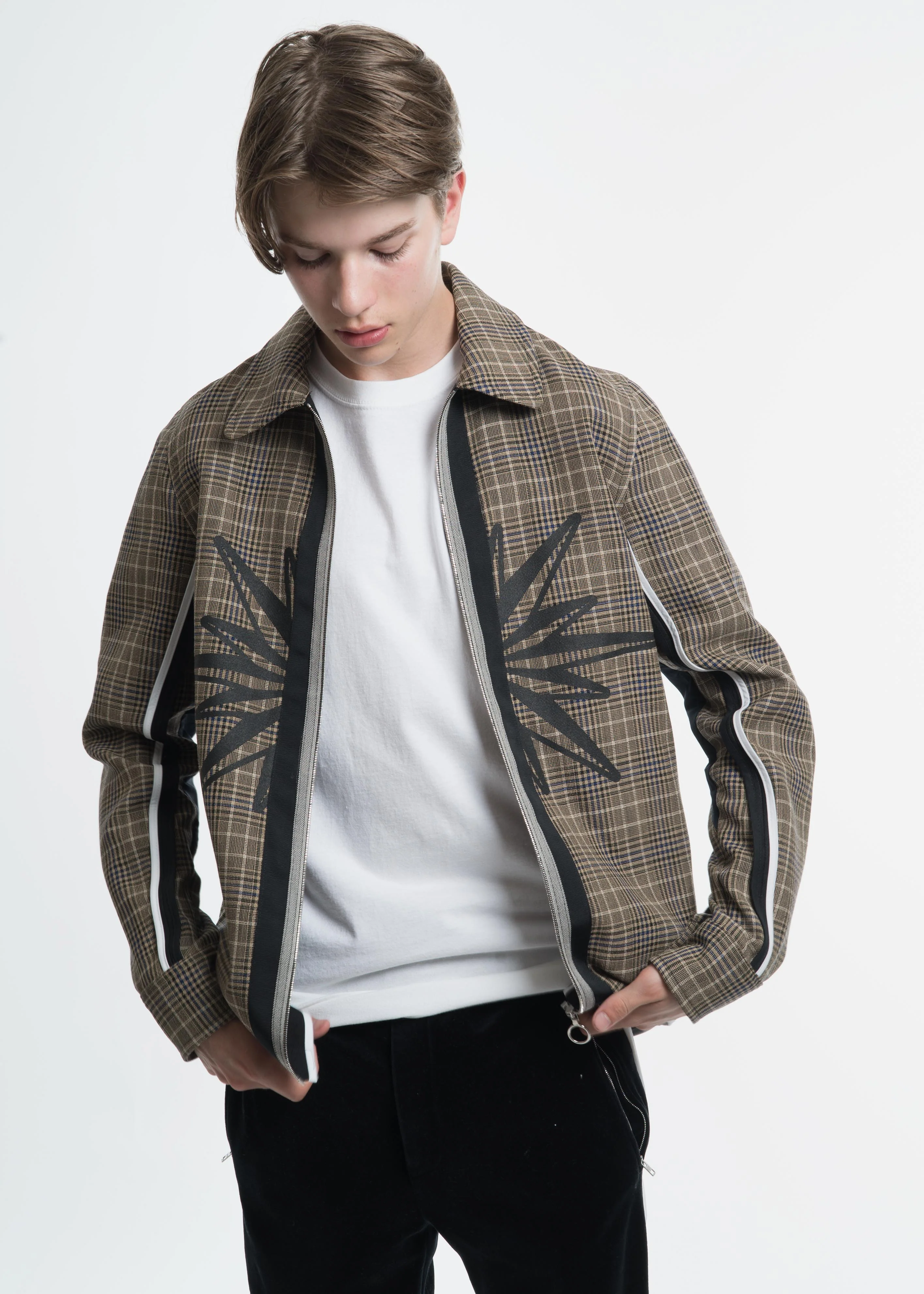 Tan Check FZ Shirt Jacket - Image 5