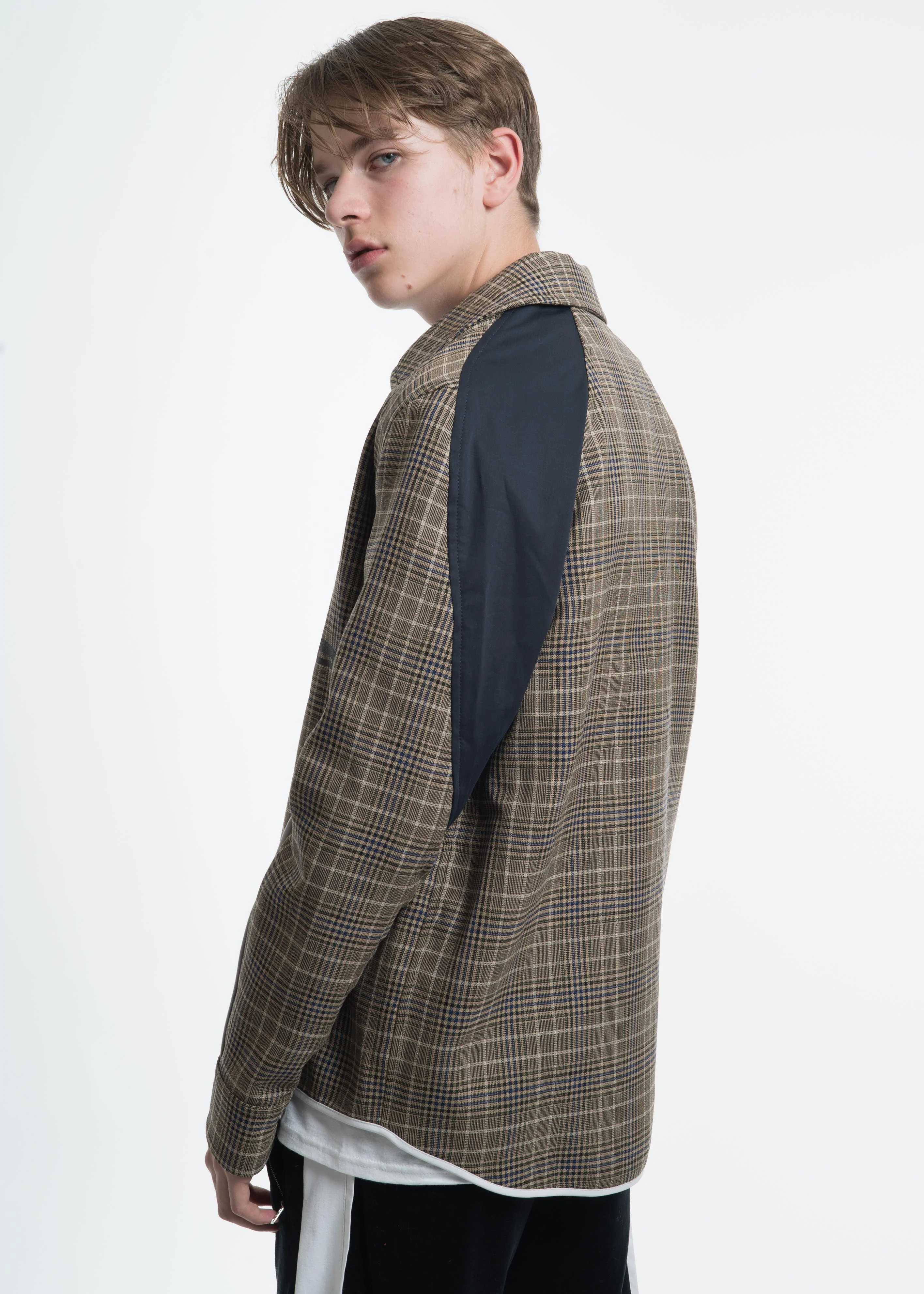 Tan Check FZ Shirt Jacket - Image 6