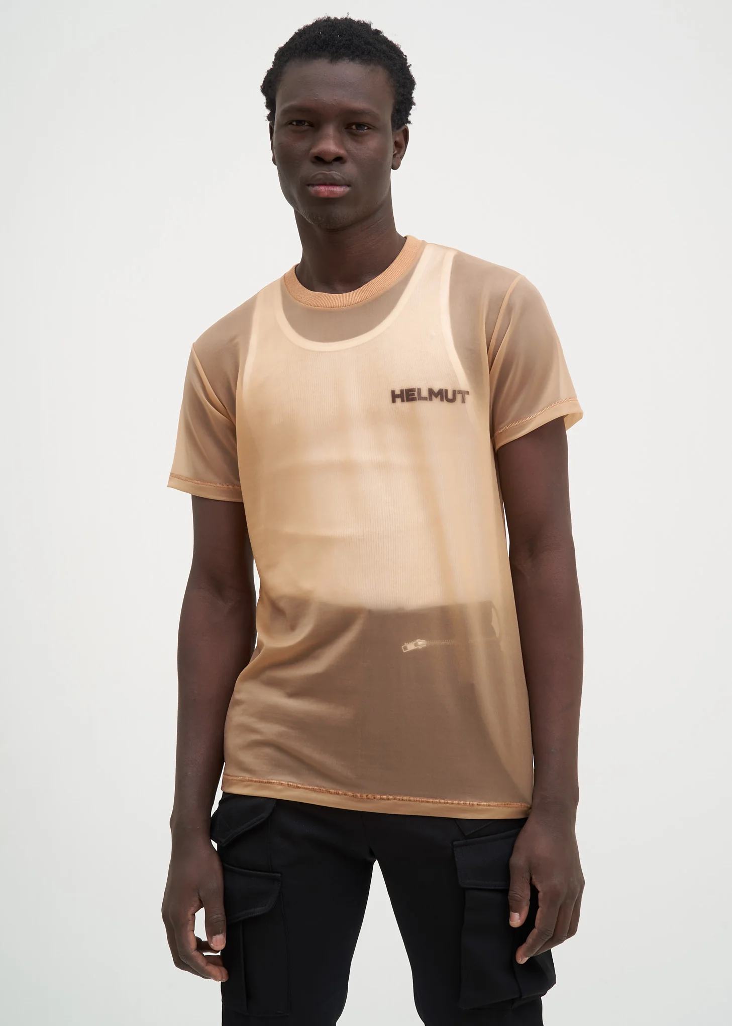 Tan Sheer Brian Roettinger Logo Hack T-Shirt
