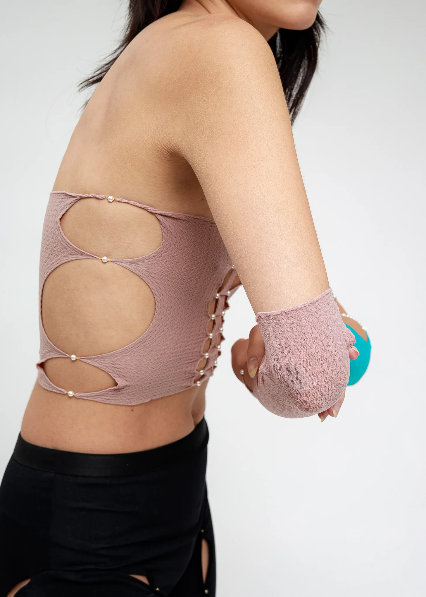 Tea Rose Multi Cutout Tube Top
