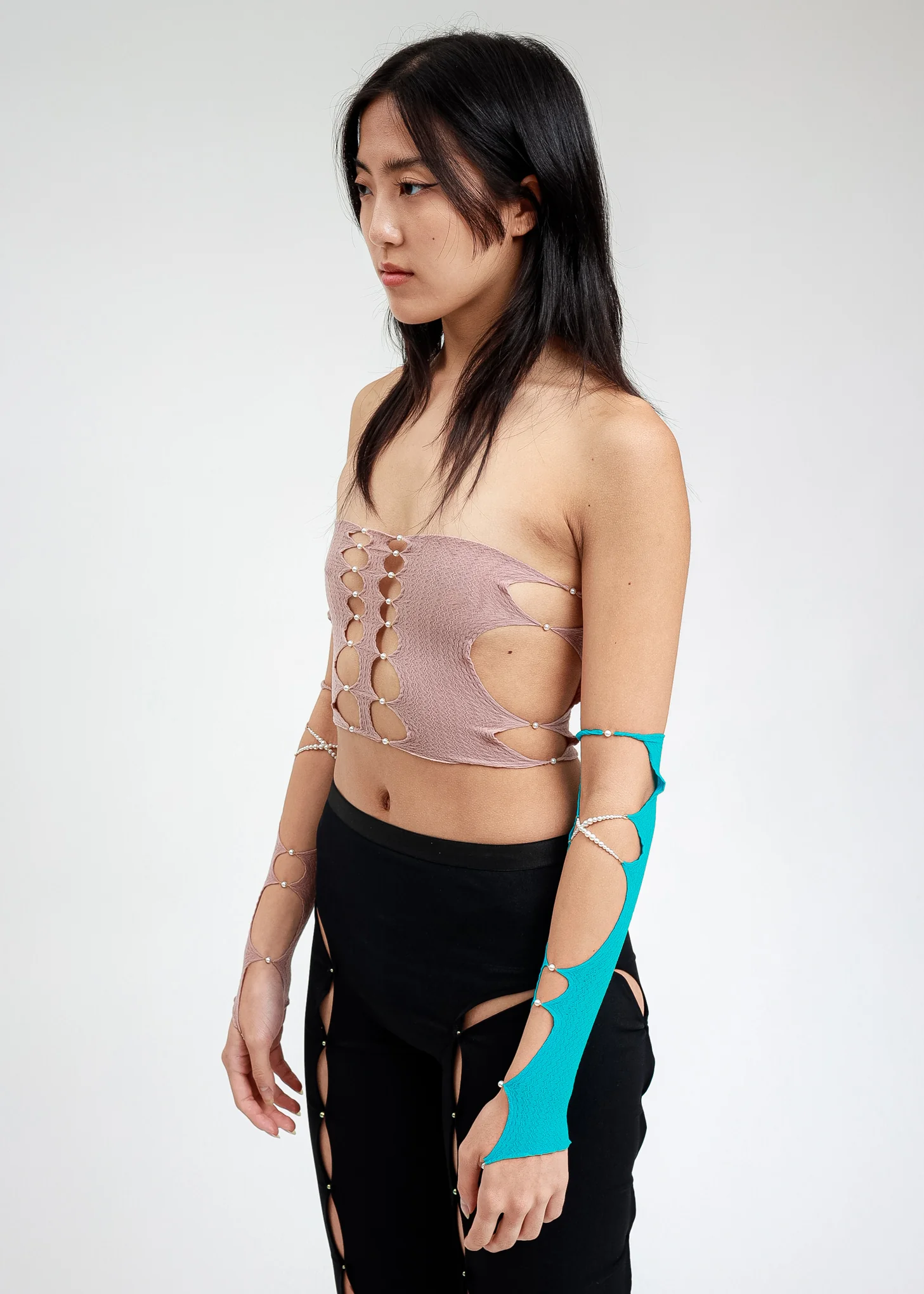 Tea Rose Multi Cutout Tube Top - Image 4