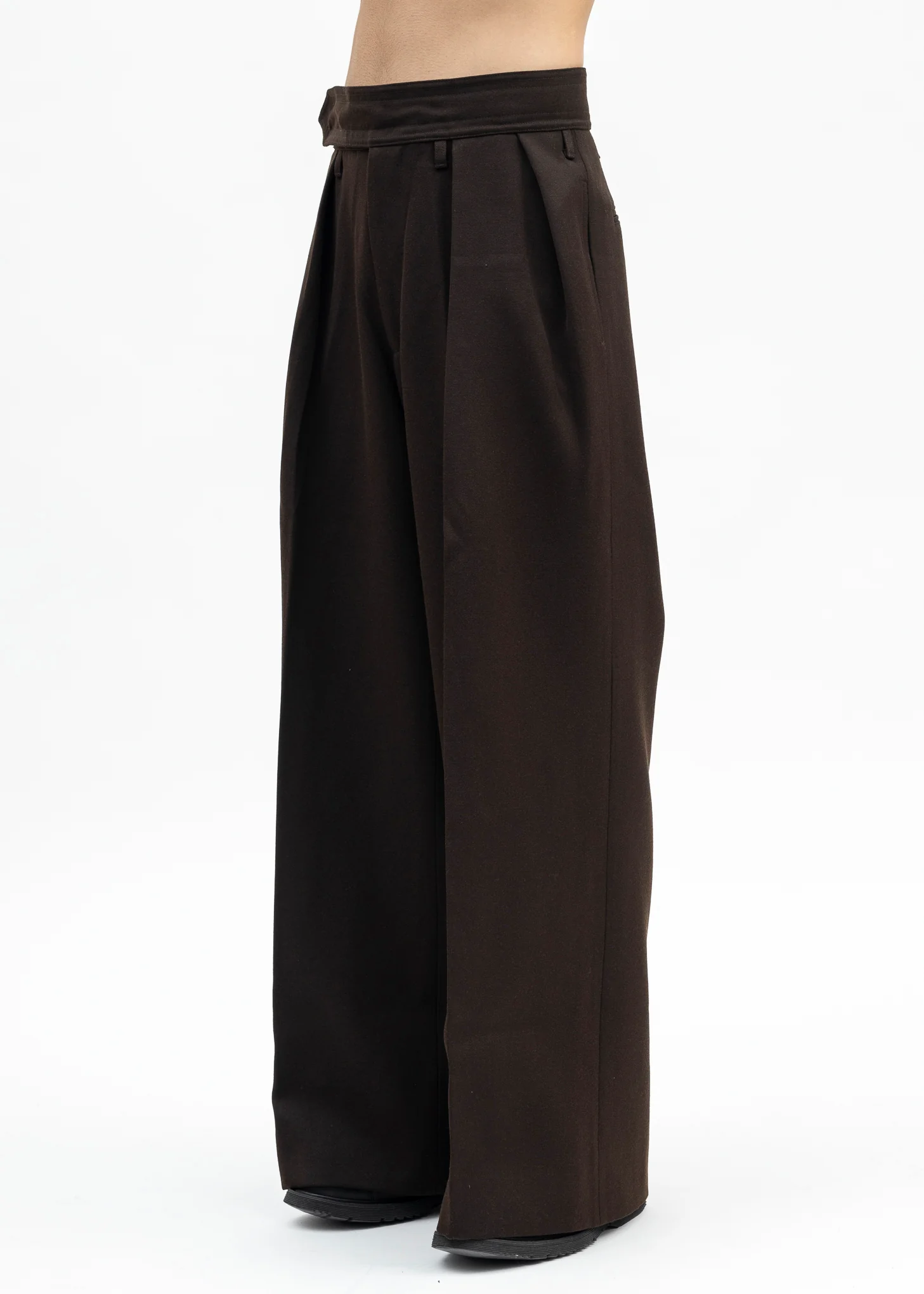TOBACCO HEAVY TUXEDO REICH PLEATED TROUSERS - Image 2