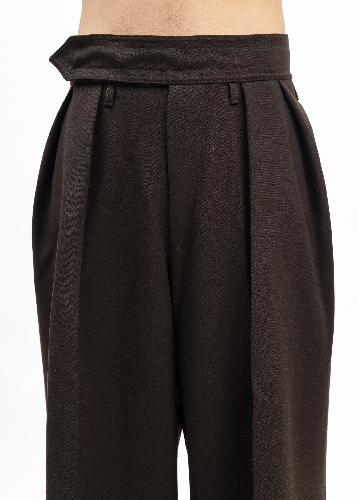 TOBACCO HEAVY TUXEDO REICH PLEATED TROUSERS - Image 3