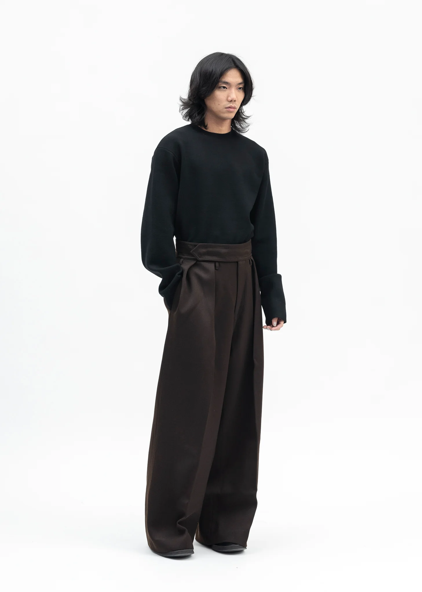 TOBACCO HEAVY TUXEDO REICH PLEATED TROUSERS - Image 5