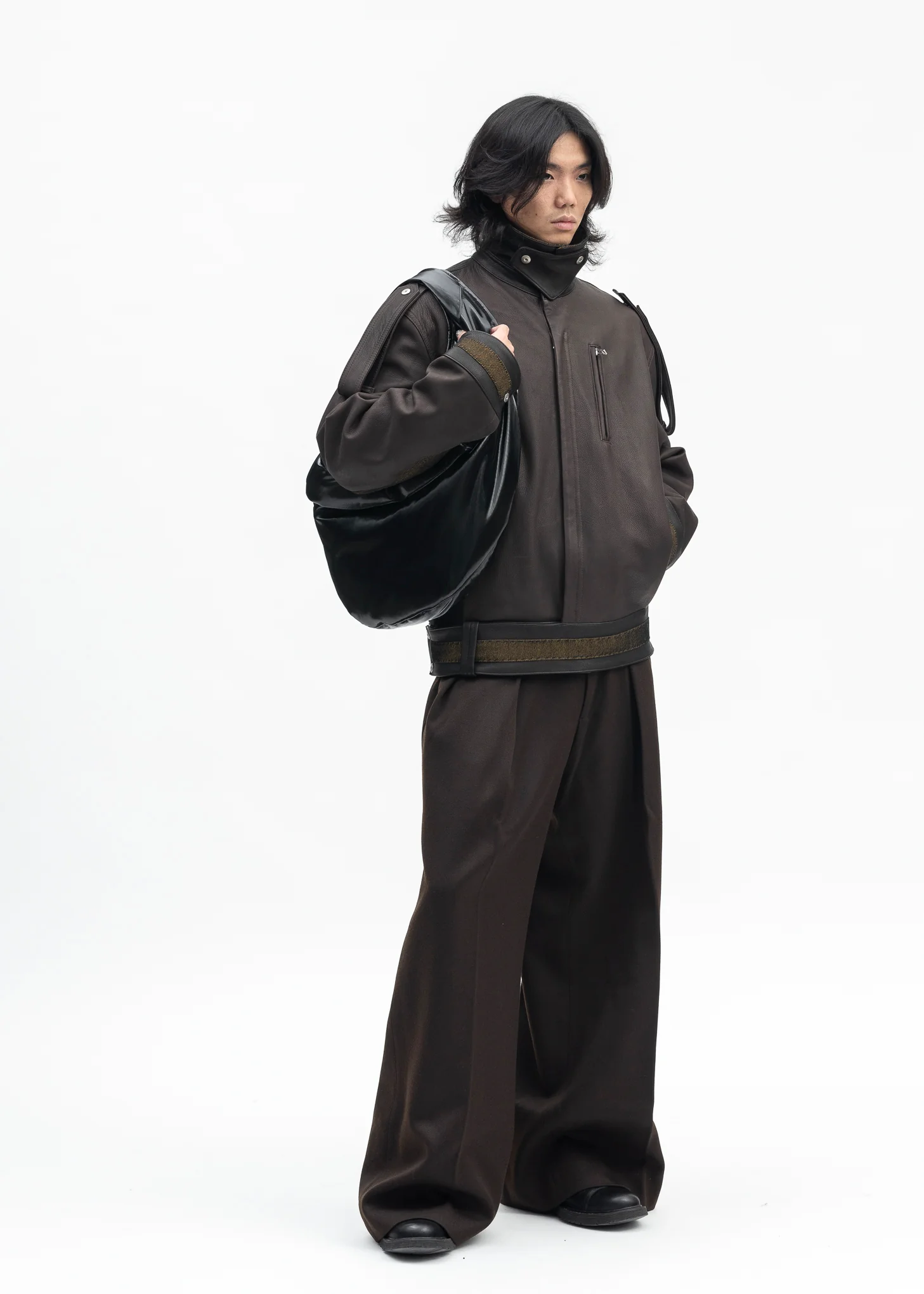 TOBACCO HEAVY TUXEDO REICH PLEATED TROUSERS - Image 6