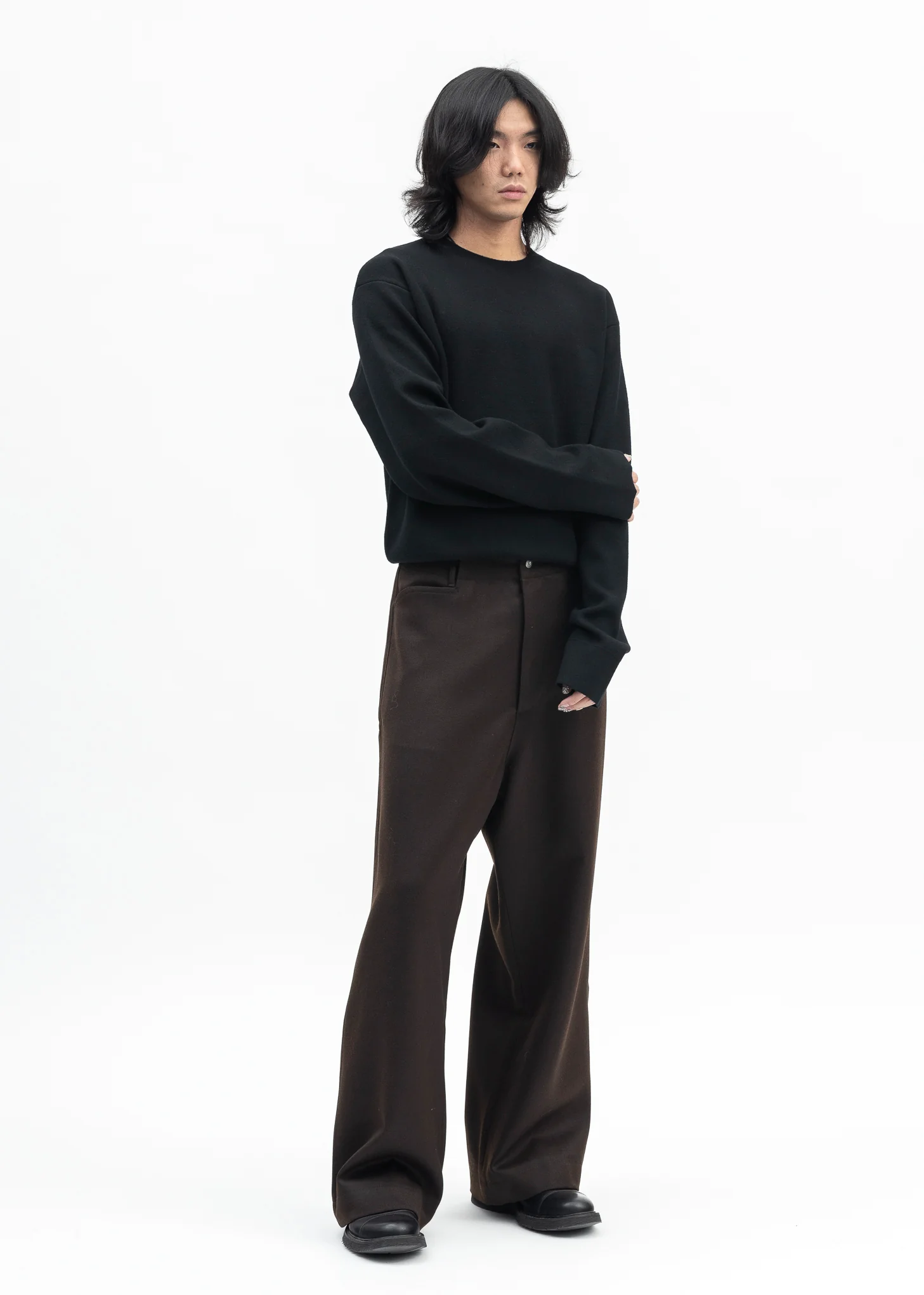 TOBACCO HEAVY TUXEDO TROTTI BAGGY TROUSERS - Image 5