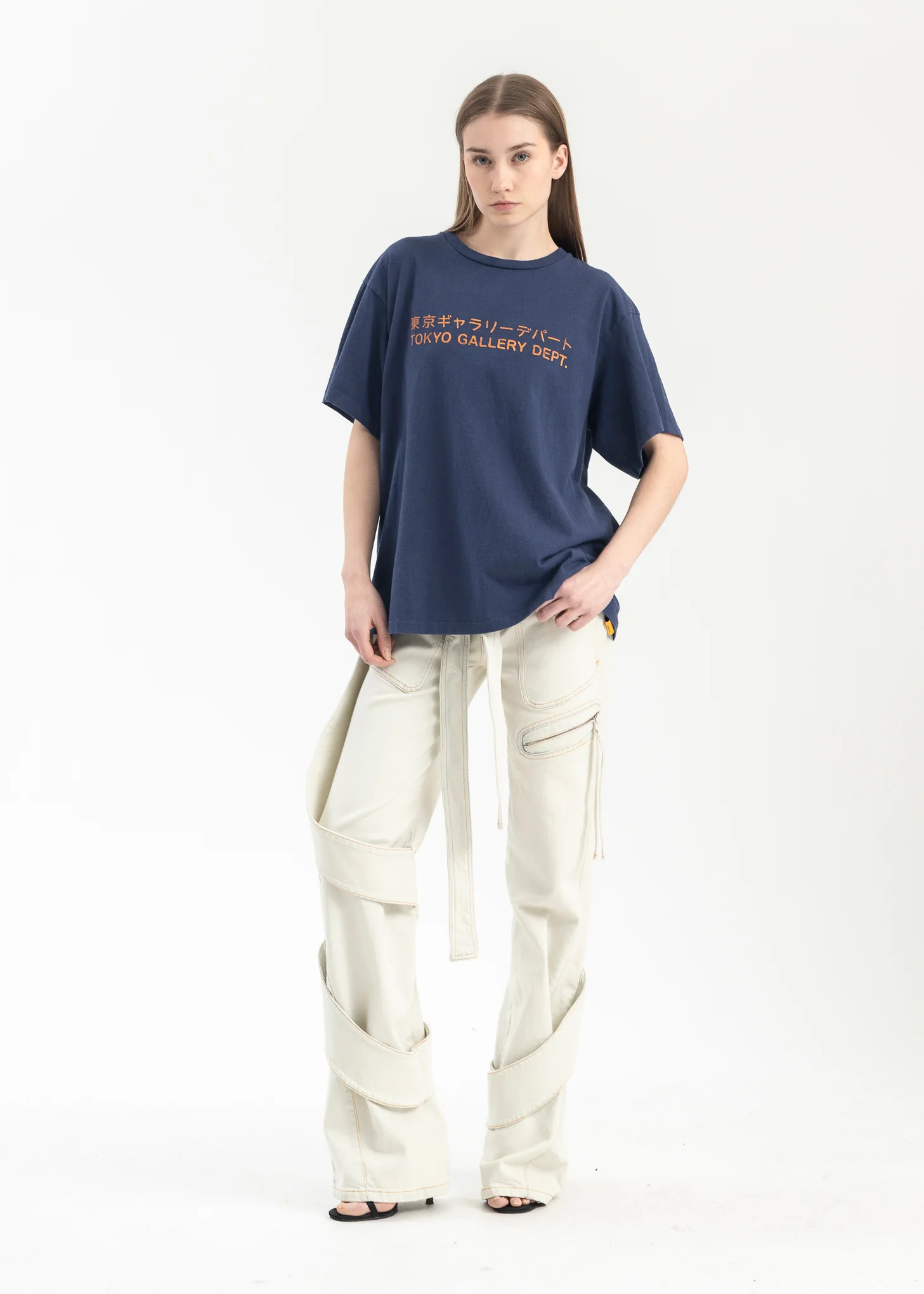 Tokyo Navy Blue Orange Tee - Image 5