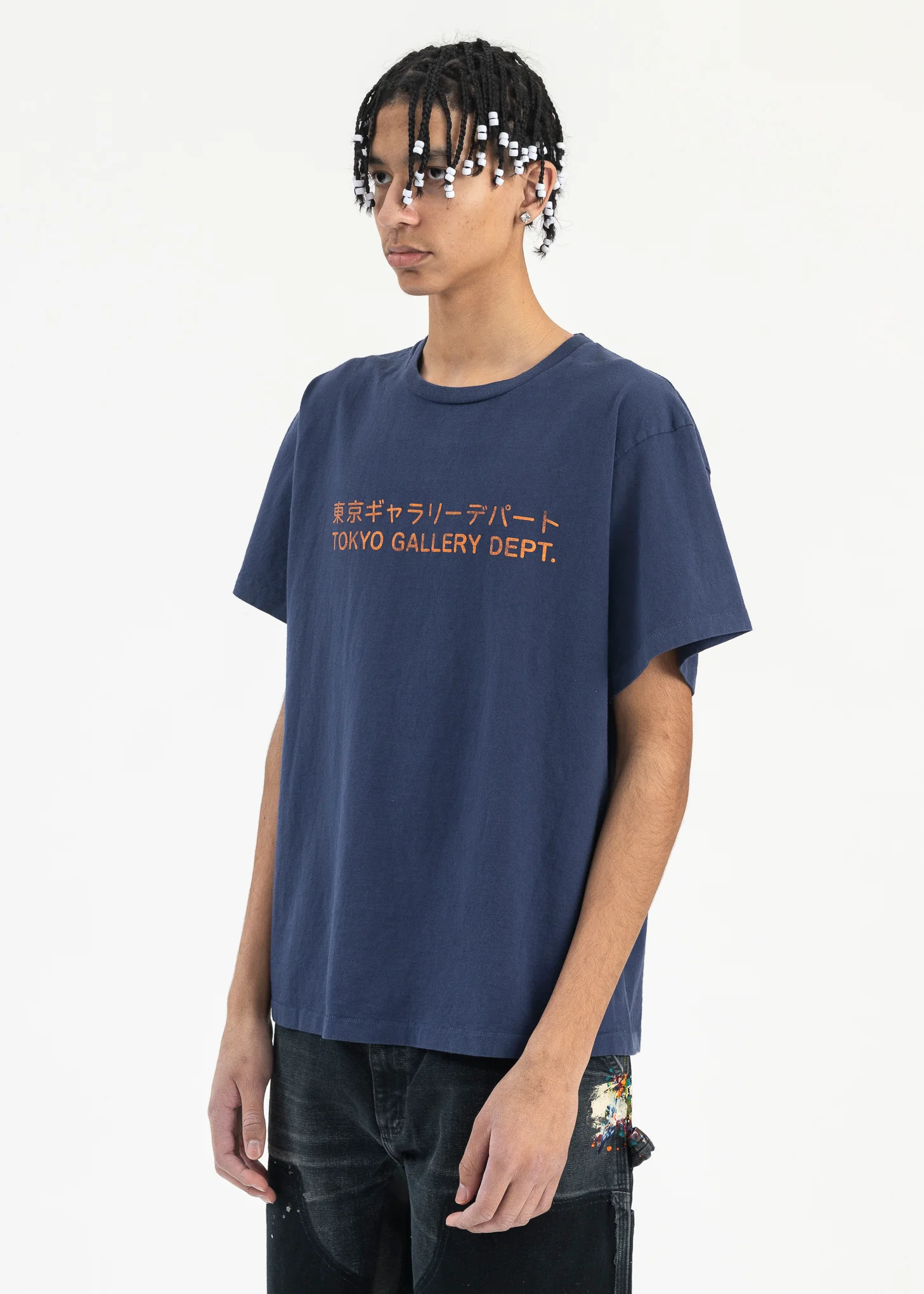 Tokyo Navy Blue Orange Tee - Image 3