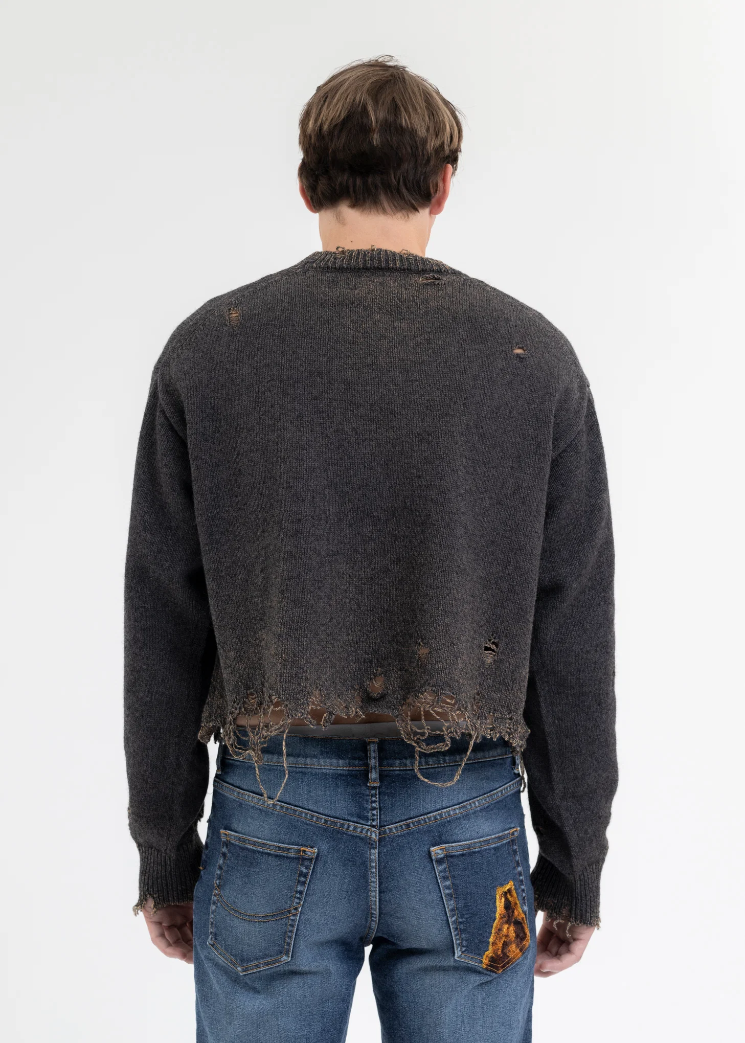 TOP GREY BROKEN HEART KNIT PULLOVER - Image 3