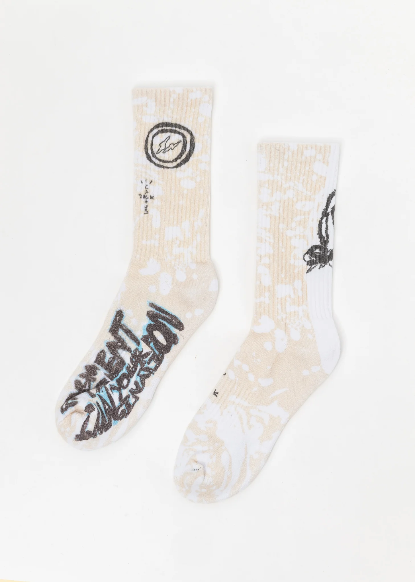 TRAVIS SCOTT CACTUS JACK FOR FRAGMENT SOCKS Beige/White - Image 2