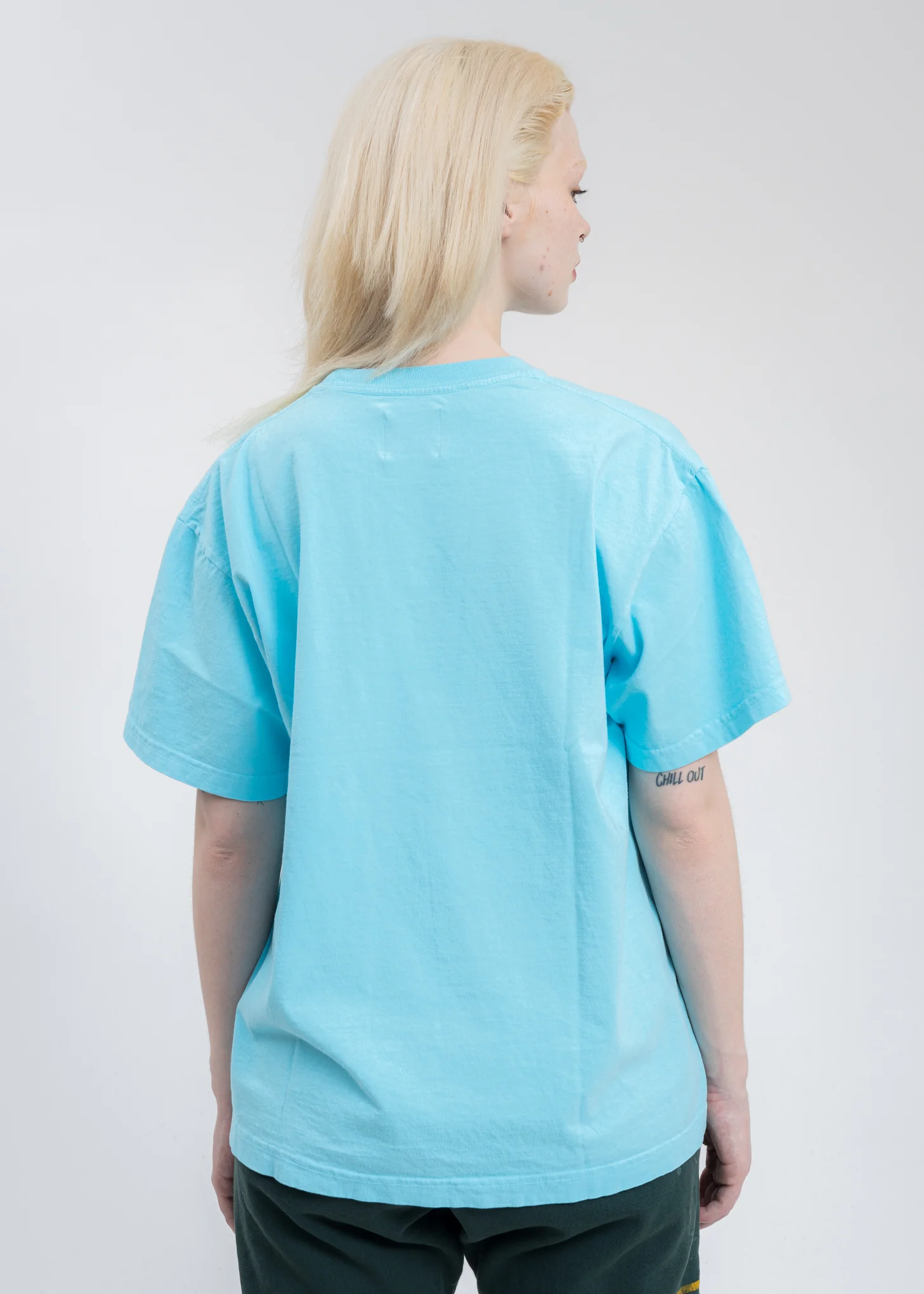 Turquoise W Orange Gallery Dept Logo Vintage Souvenir Pocket Tee - Image 4