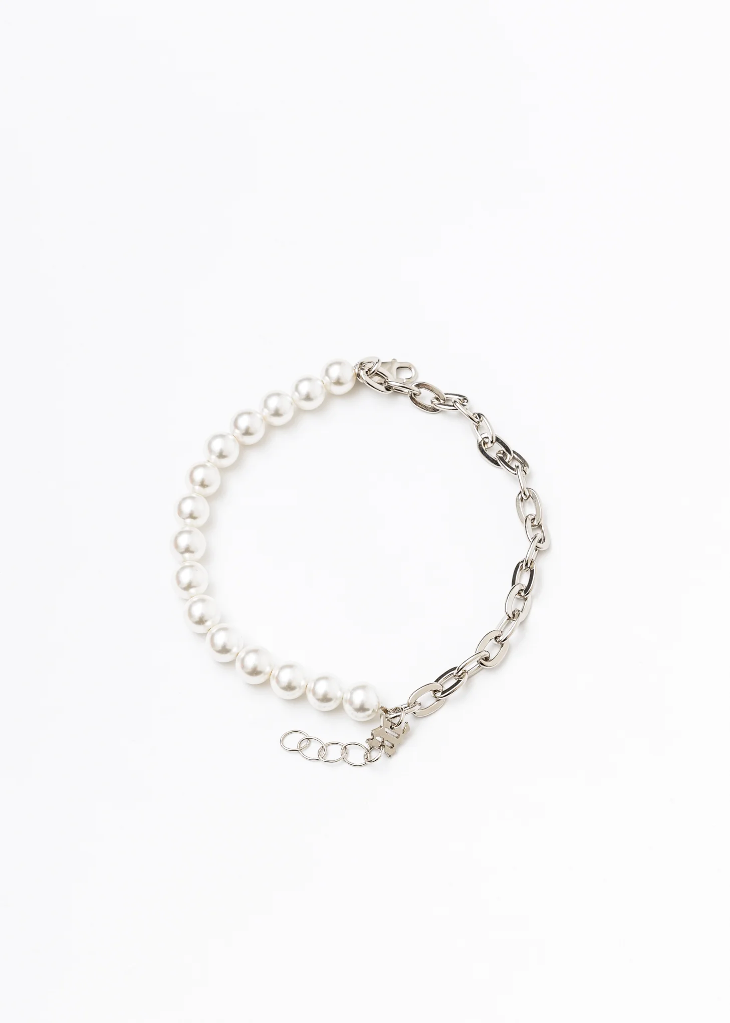 Twisted Chain and White Pearl Bracelet