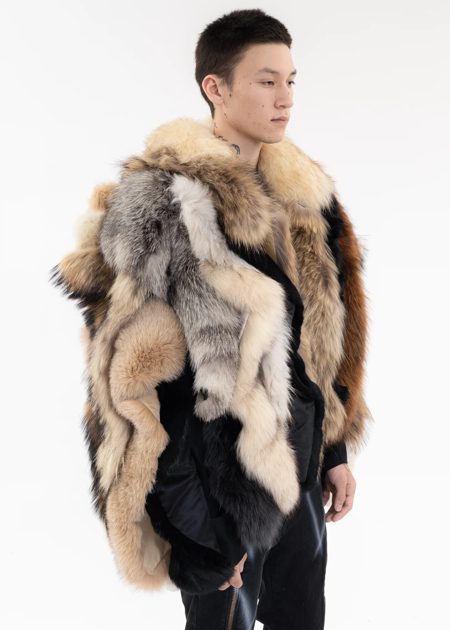 UPCYCLE ASSEMBLE FUR COLLOAR JACKET - Image 5