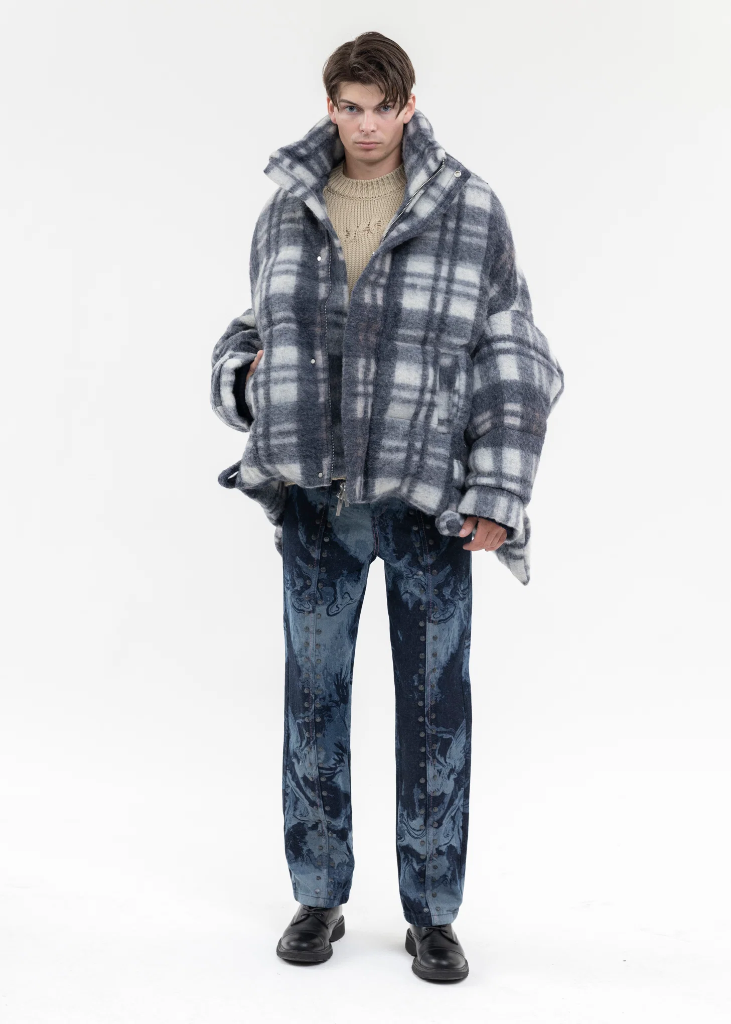 UPSIDE DOWN JACKET IN CHECK PATTERN - Image 5