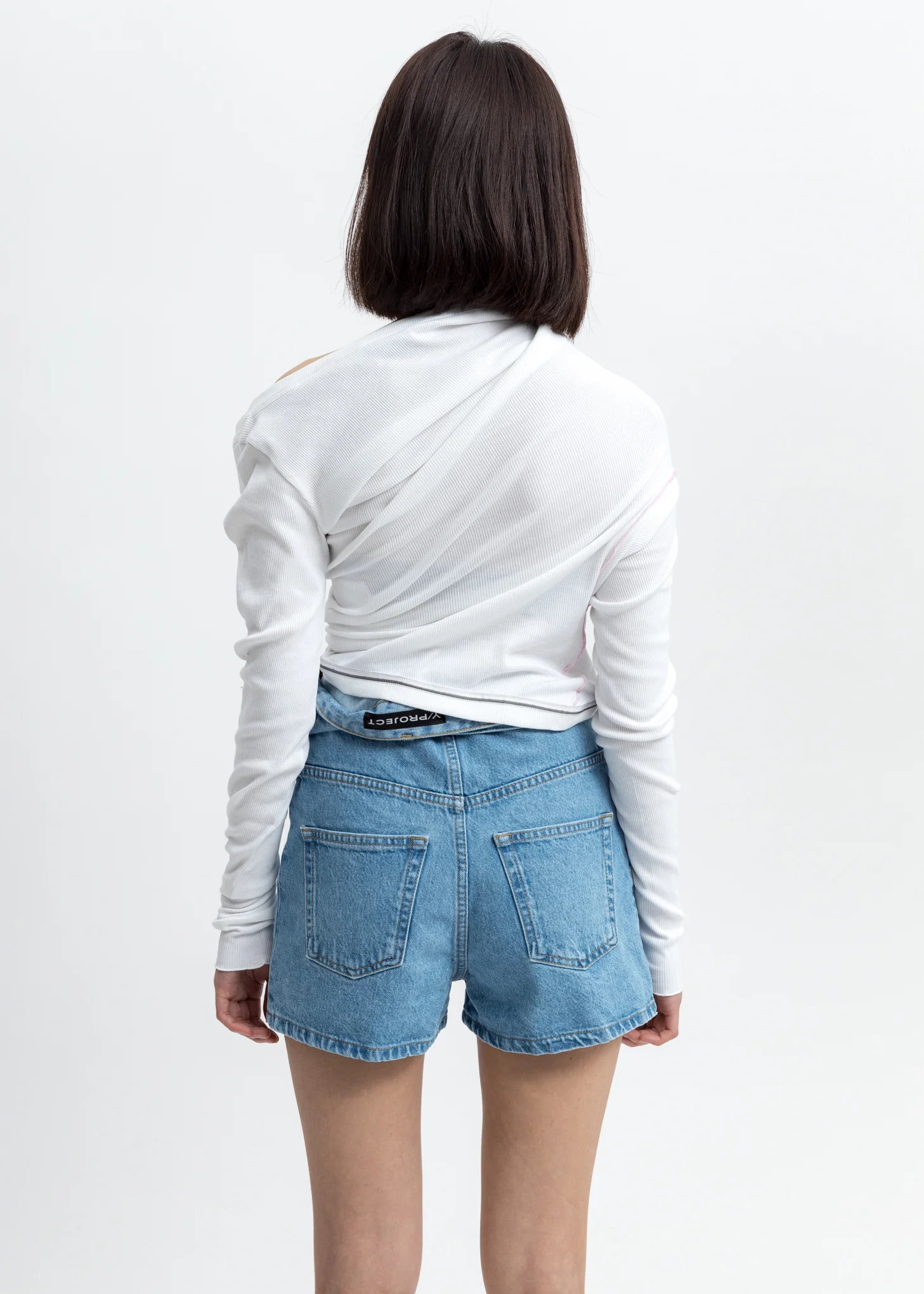 White Upside Down Long Sleeve Top - Image 4