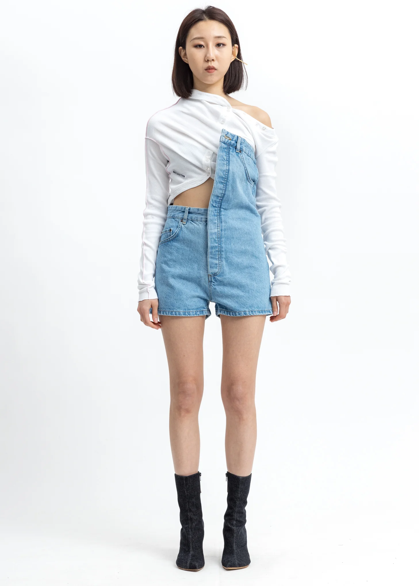 White Upside Down Long Sleeve Top - Image 7