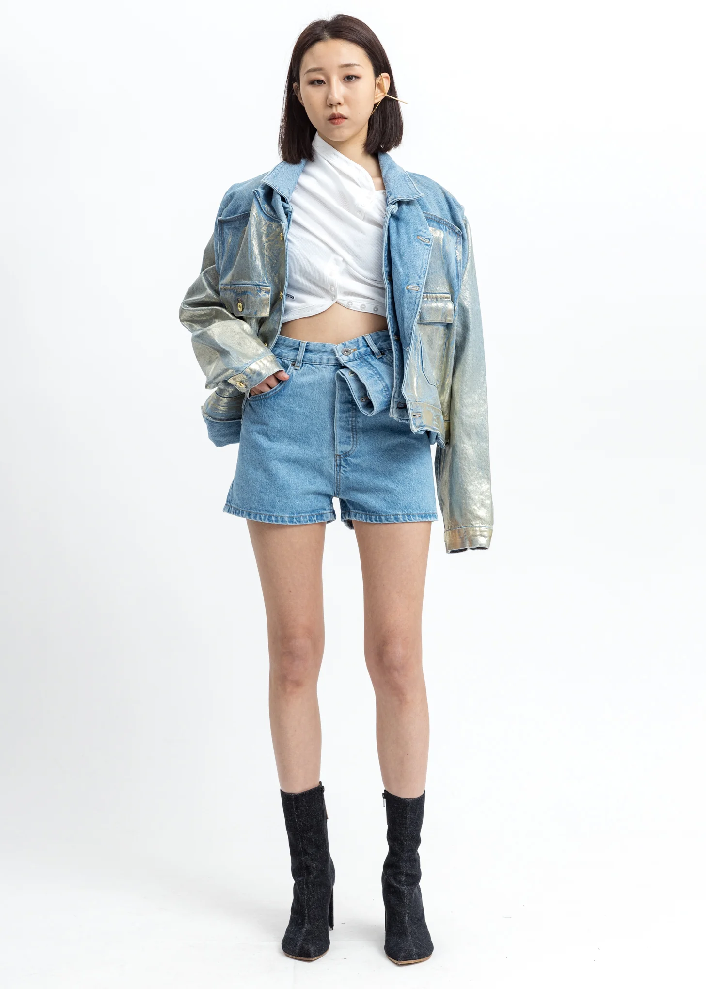 White Upside Down Long Sleeve Top - Image 8