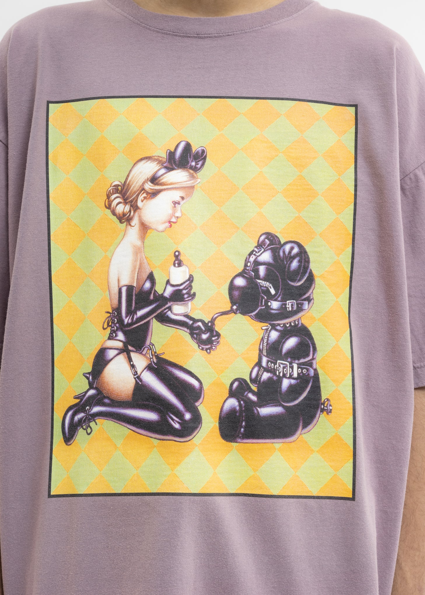 Used Grey KIDILL × EDWIN Bondage T-Shirt - Artwork by Trevor Brown - Image 2