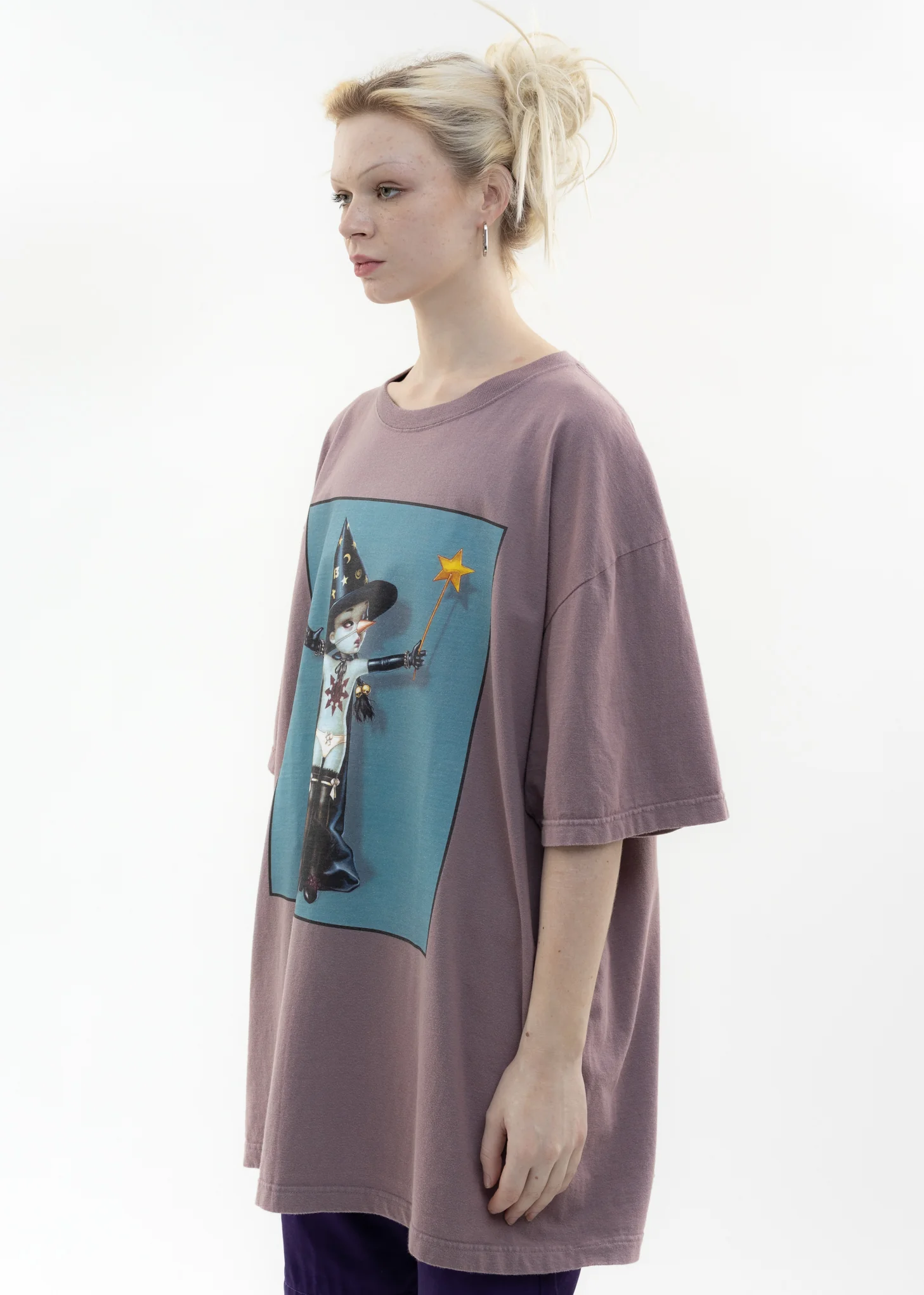 Used Grey KIDILL Ã— EDWIN Witchie T-Shirt - Artwork by Trevor Brown - Image 3