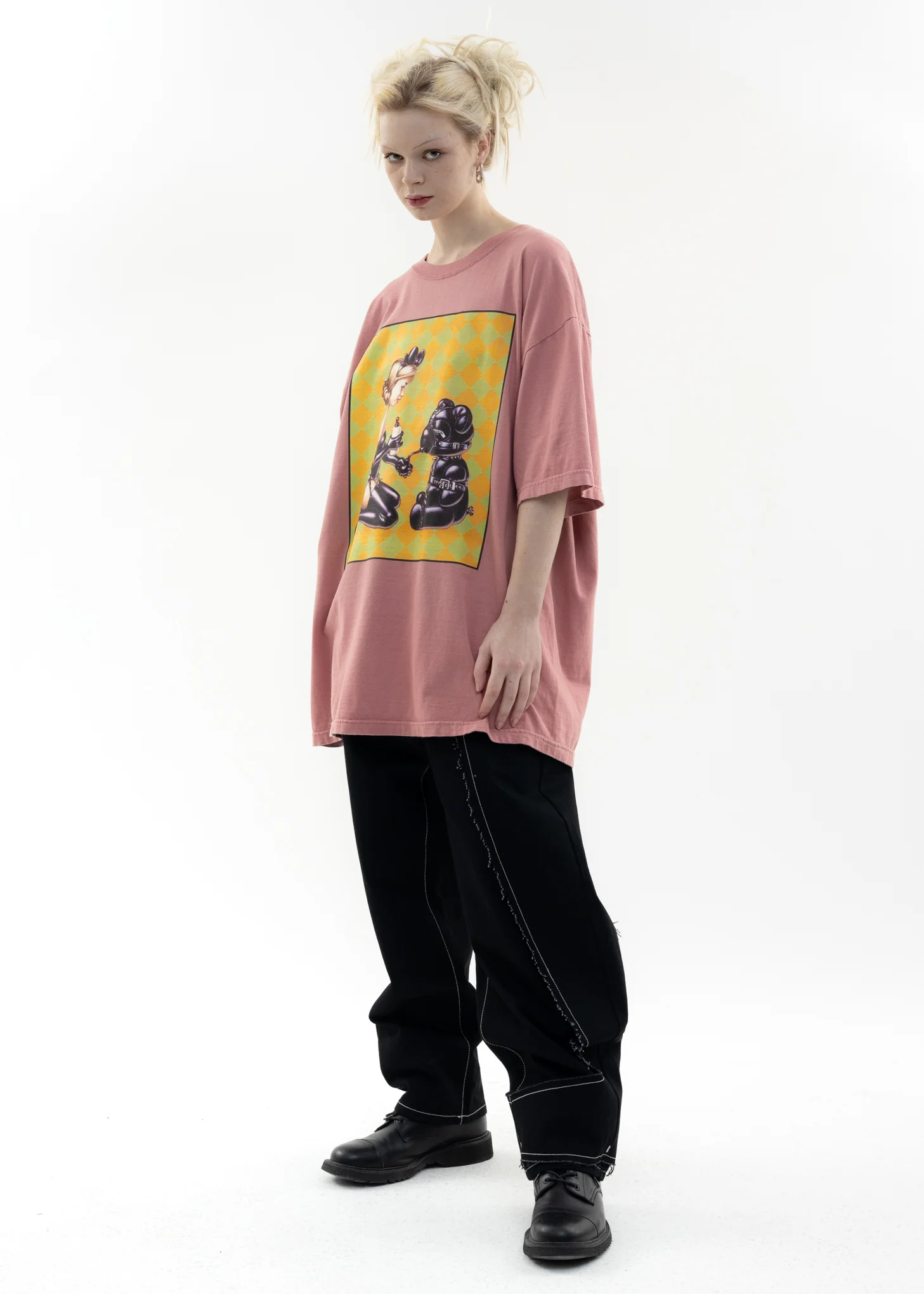 Used Pink KIDILL × EDWIN Bondage T-Shirt - Artwork by Trevor Brown - Image 5