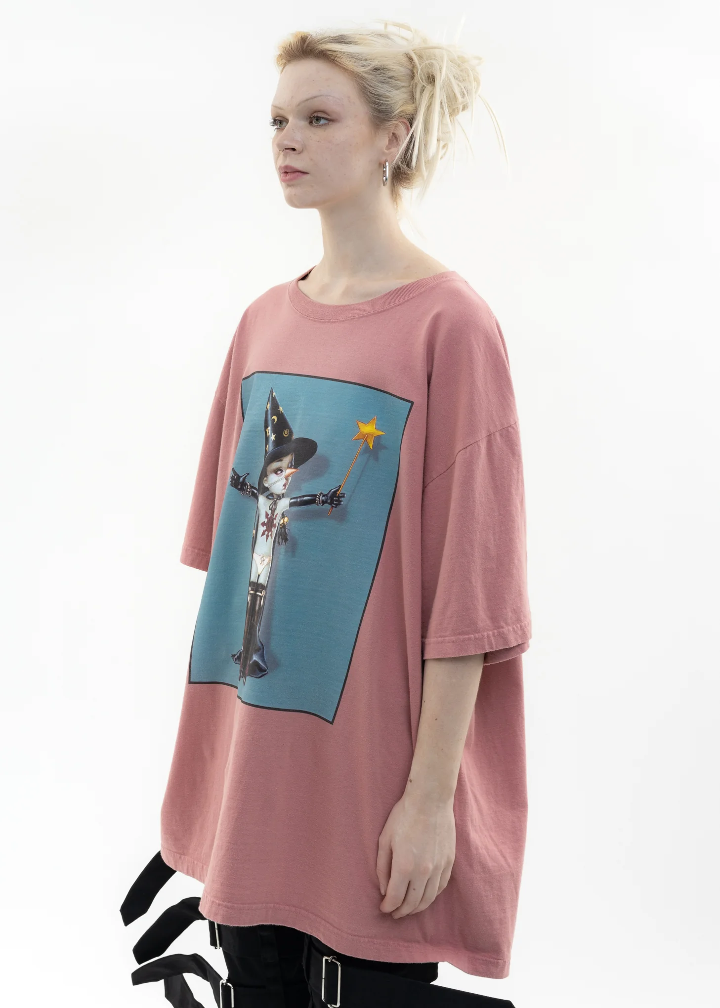Used Pink KIDILL × EDWIN Witchie T-Shirt - Artwork by Trevor Brown - Image 3