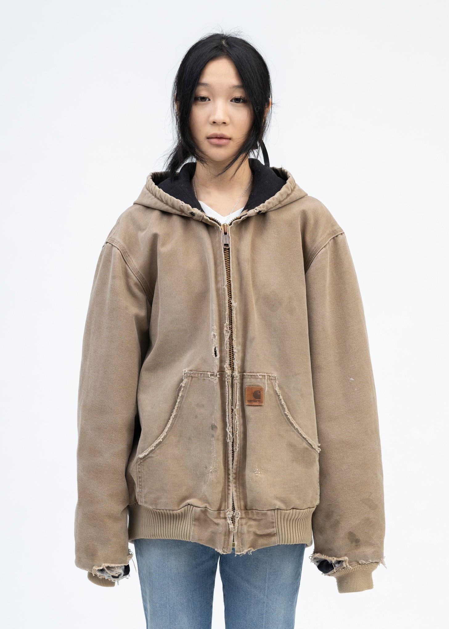 Vintage Beige Carhartt Hooded Jacket