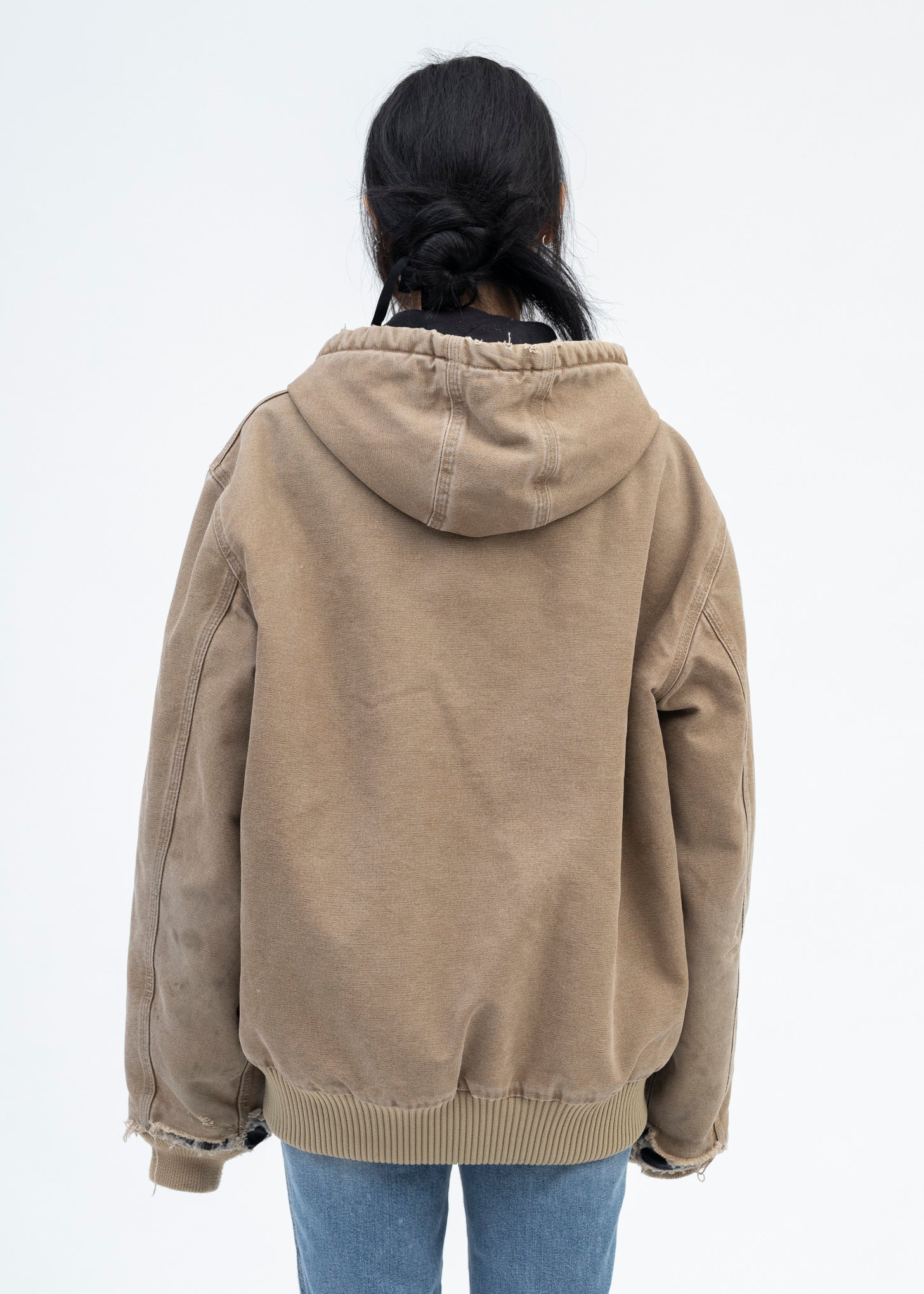 Vintage Beige Carhartt Hooded Jacket - Image 3