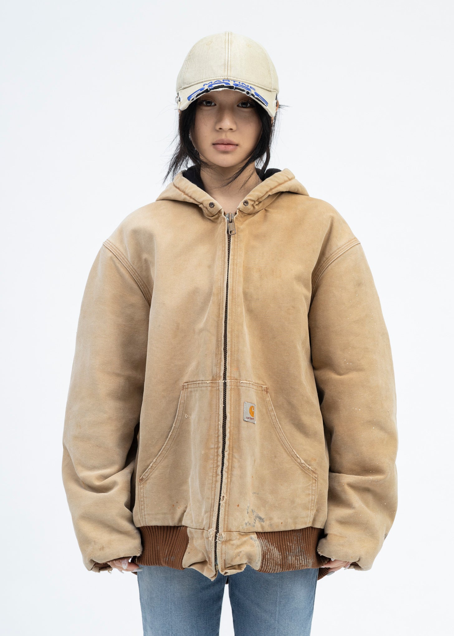 Vintage Beige Carhartt Hooded Jacket