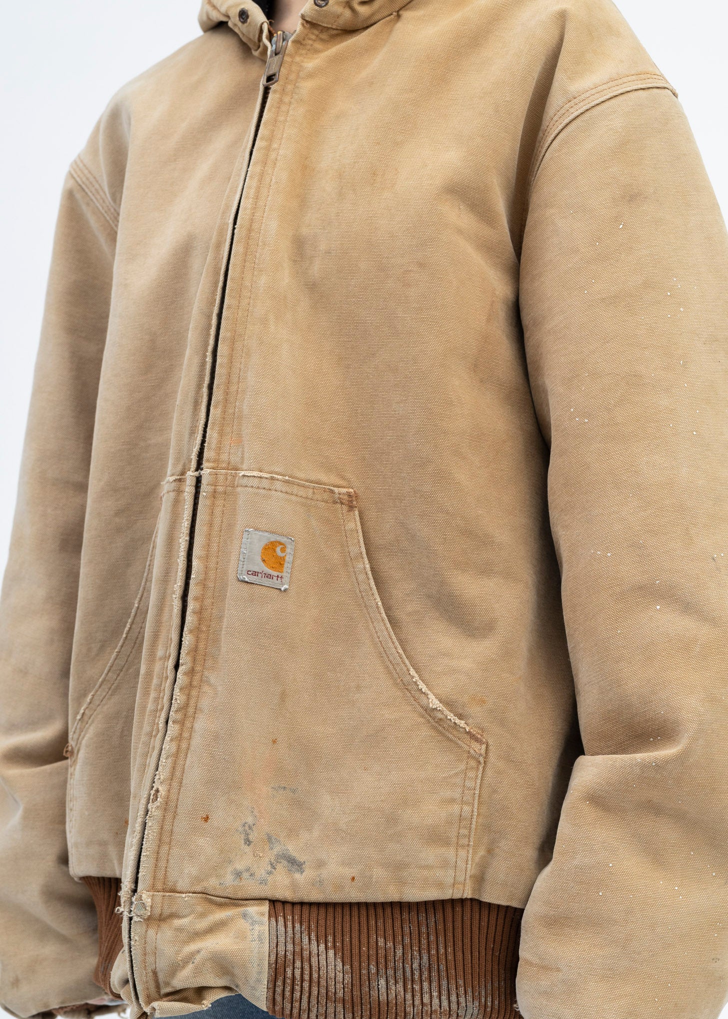 Vintage Beige Carhartt Hooded Jacket - Image 2
