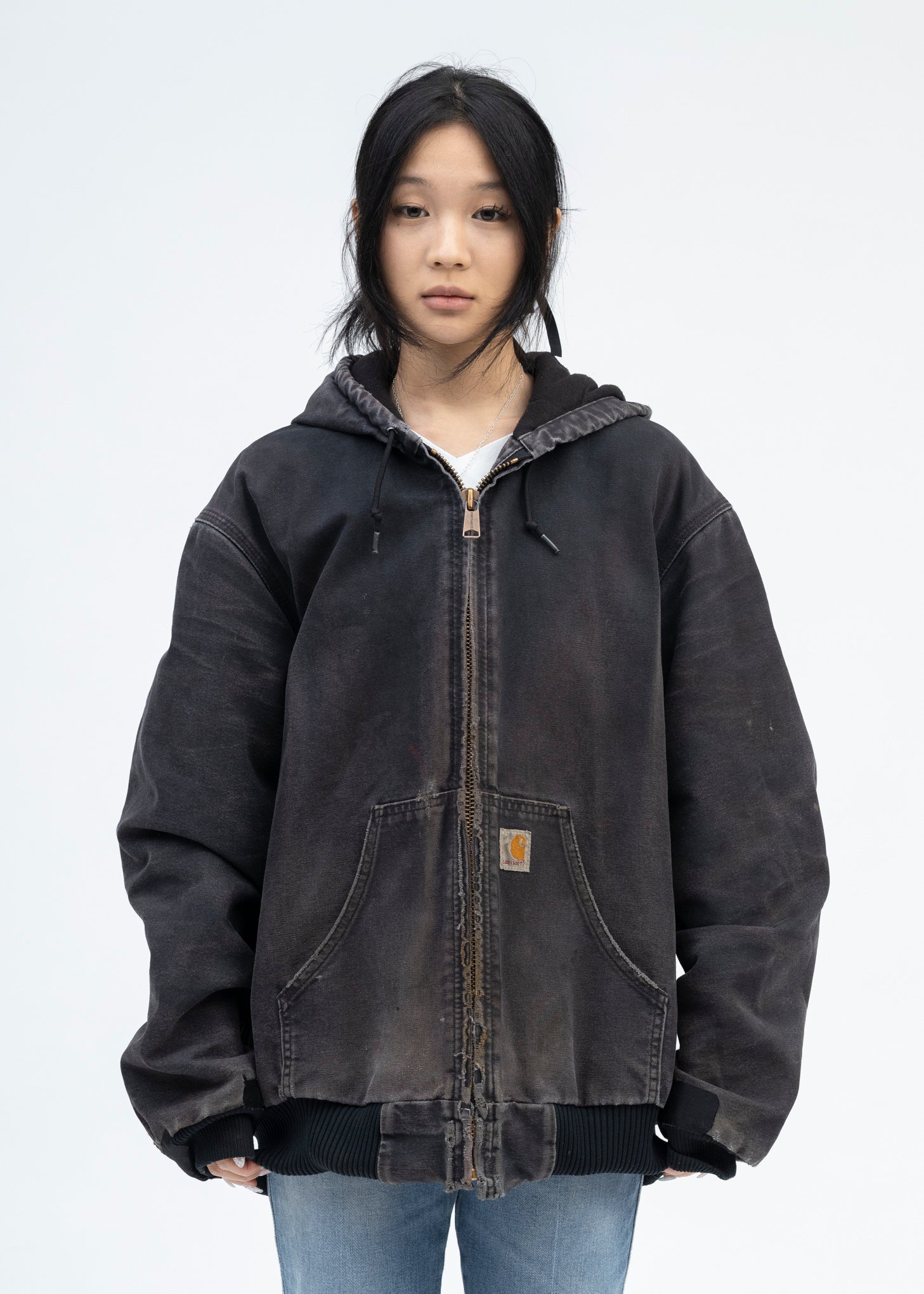 Vintage Black Carhartt Hooded Jacket