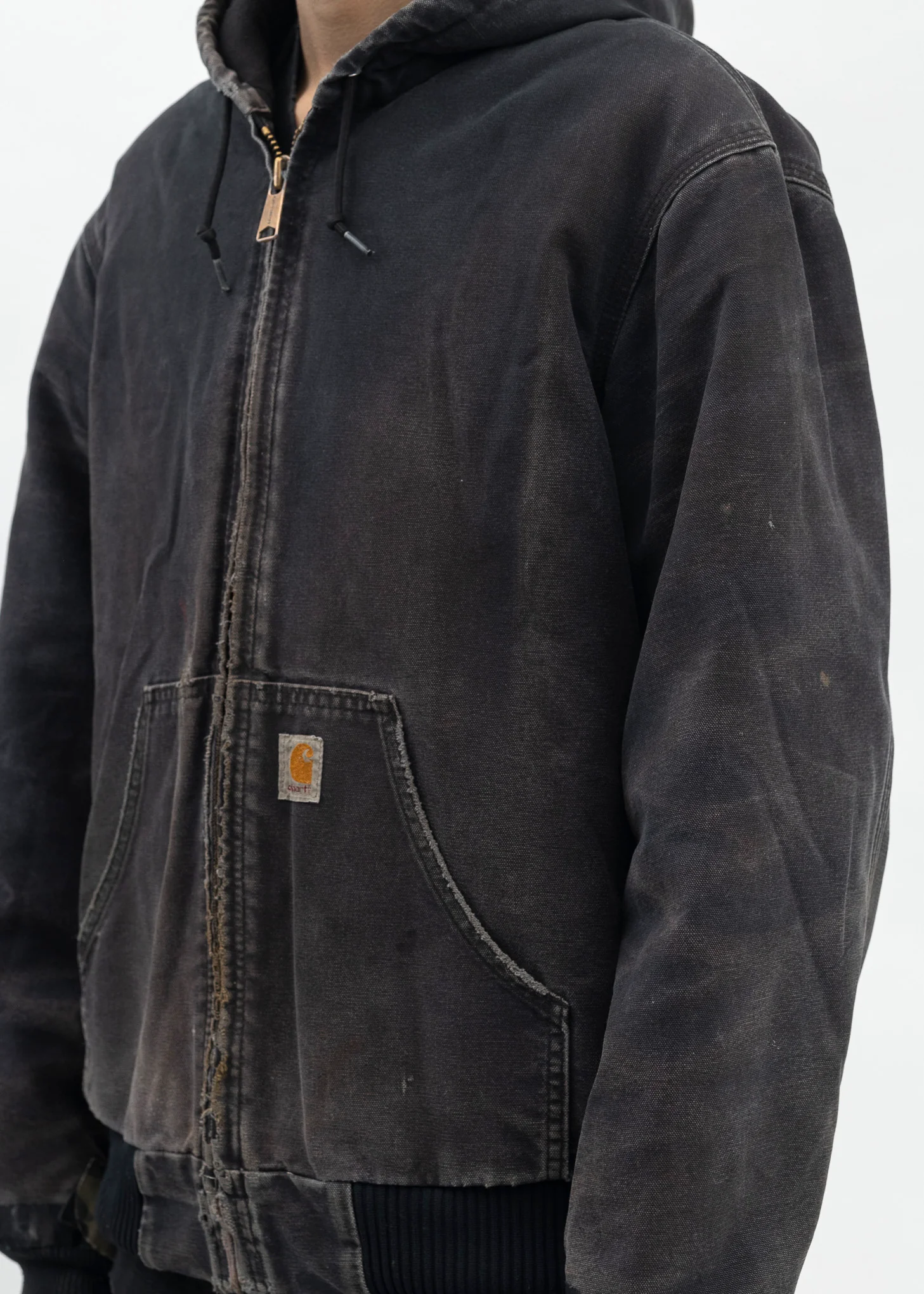 Vintage Black Carhartt Hooded Jacket - Image 2
