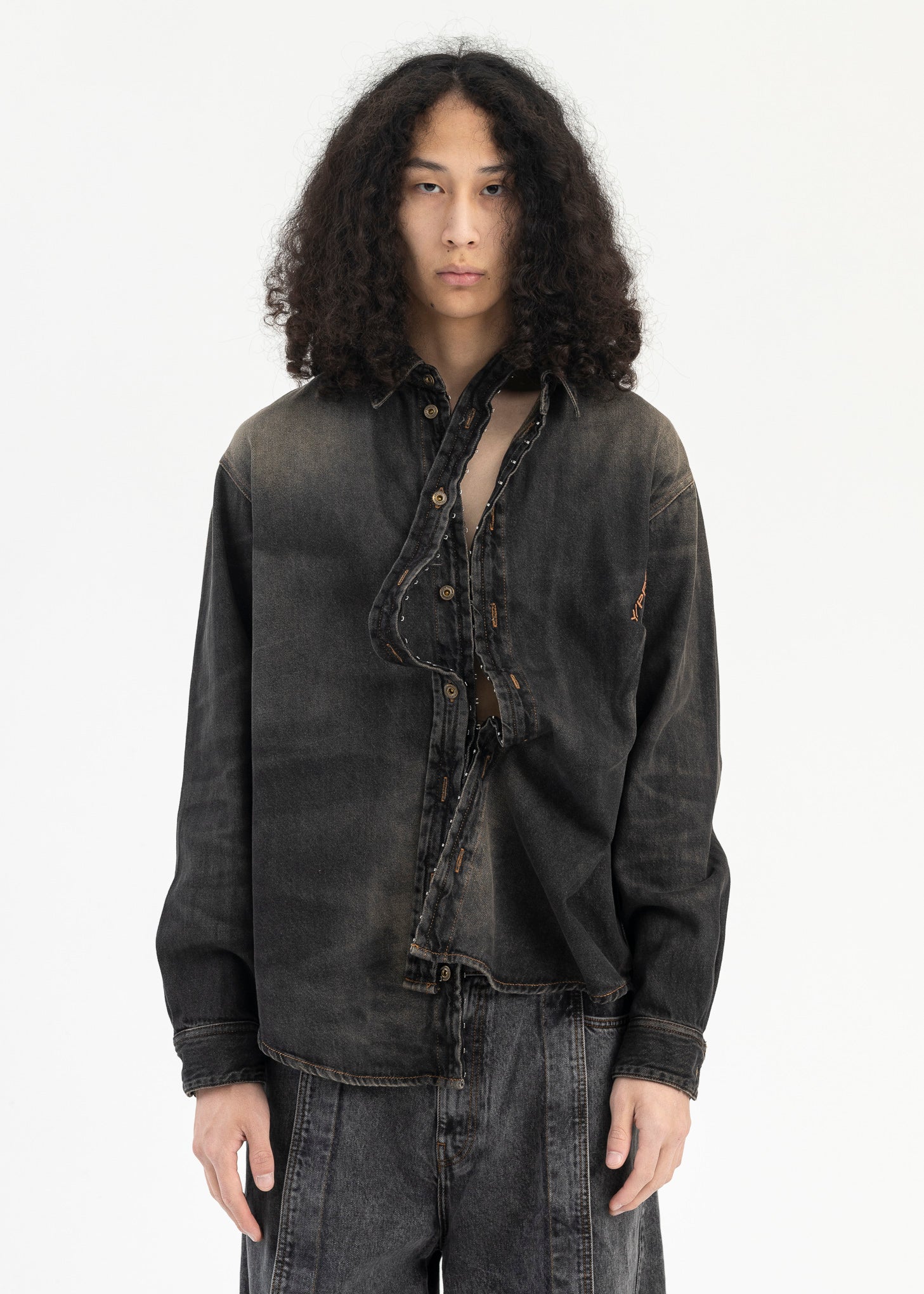 VINTAGE BLACK HOOK AND EYE DENIM SHIRT