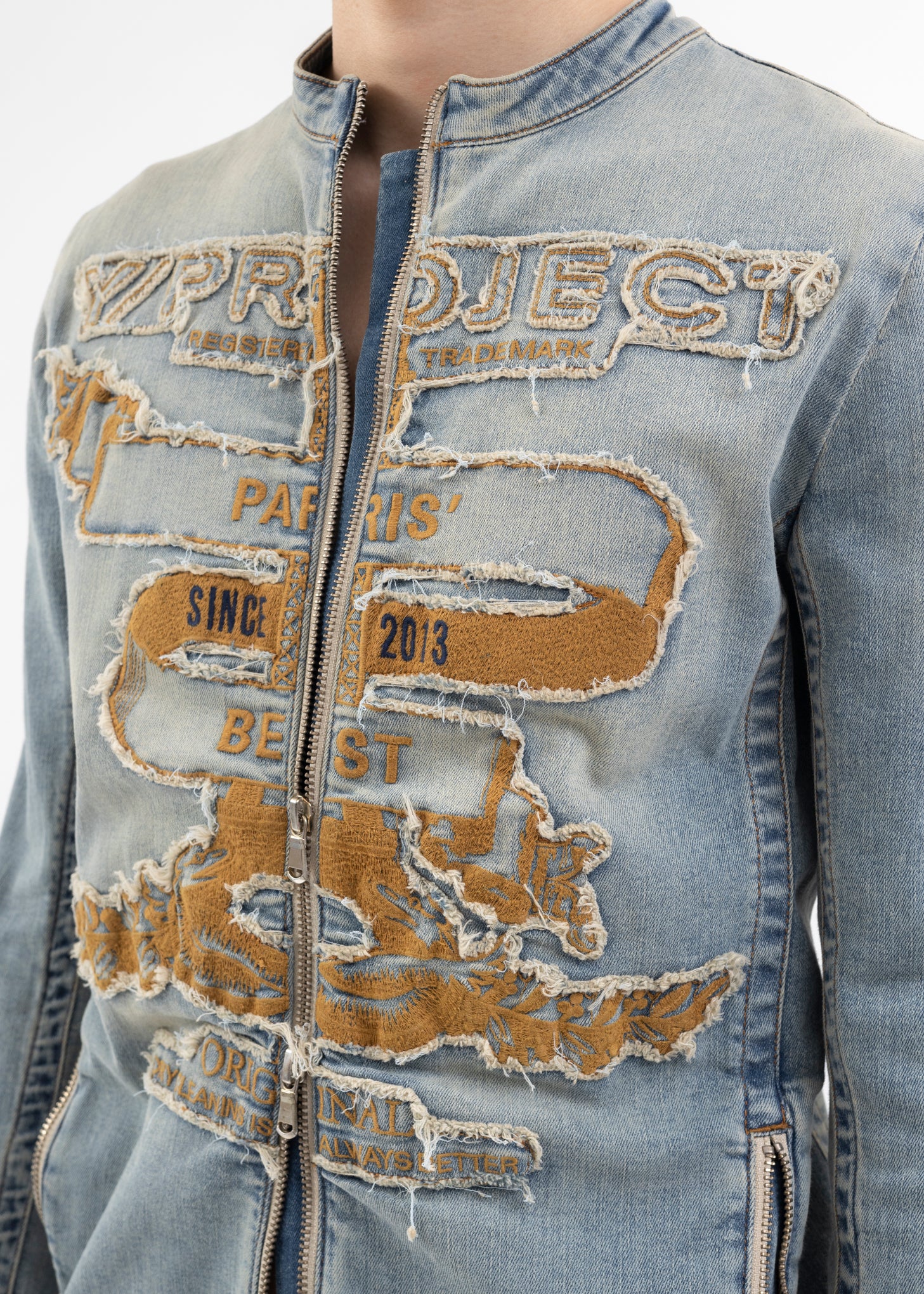 VINTAGE BLUE PARIS' BEST ZIP DENIM JACKET - Image 3