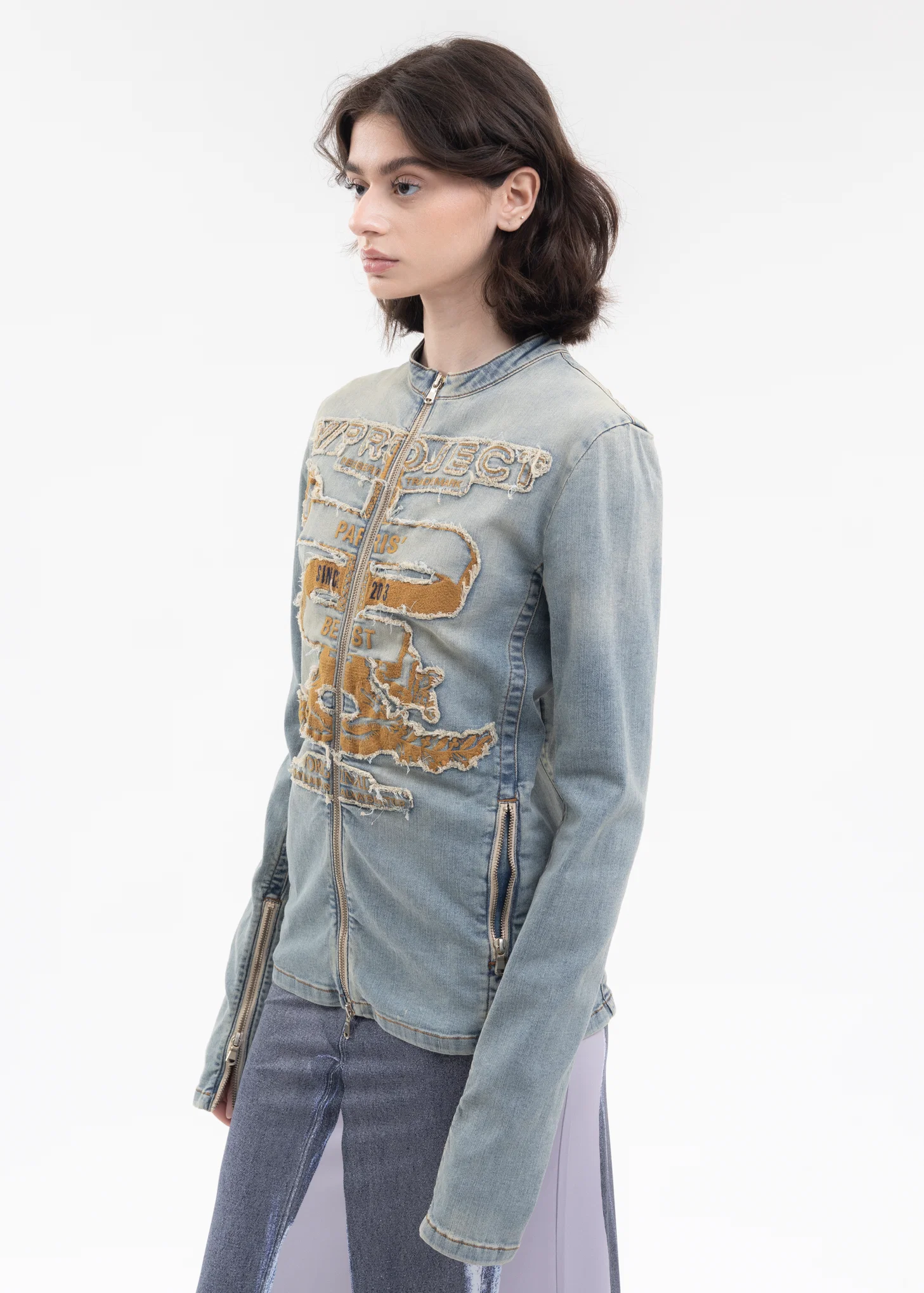 VINTAGE BLUE PARIS' BEST ZIP DENIM JACKET - Image 6