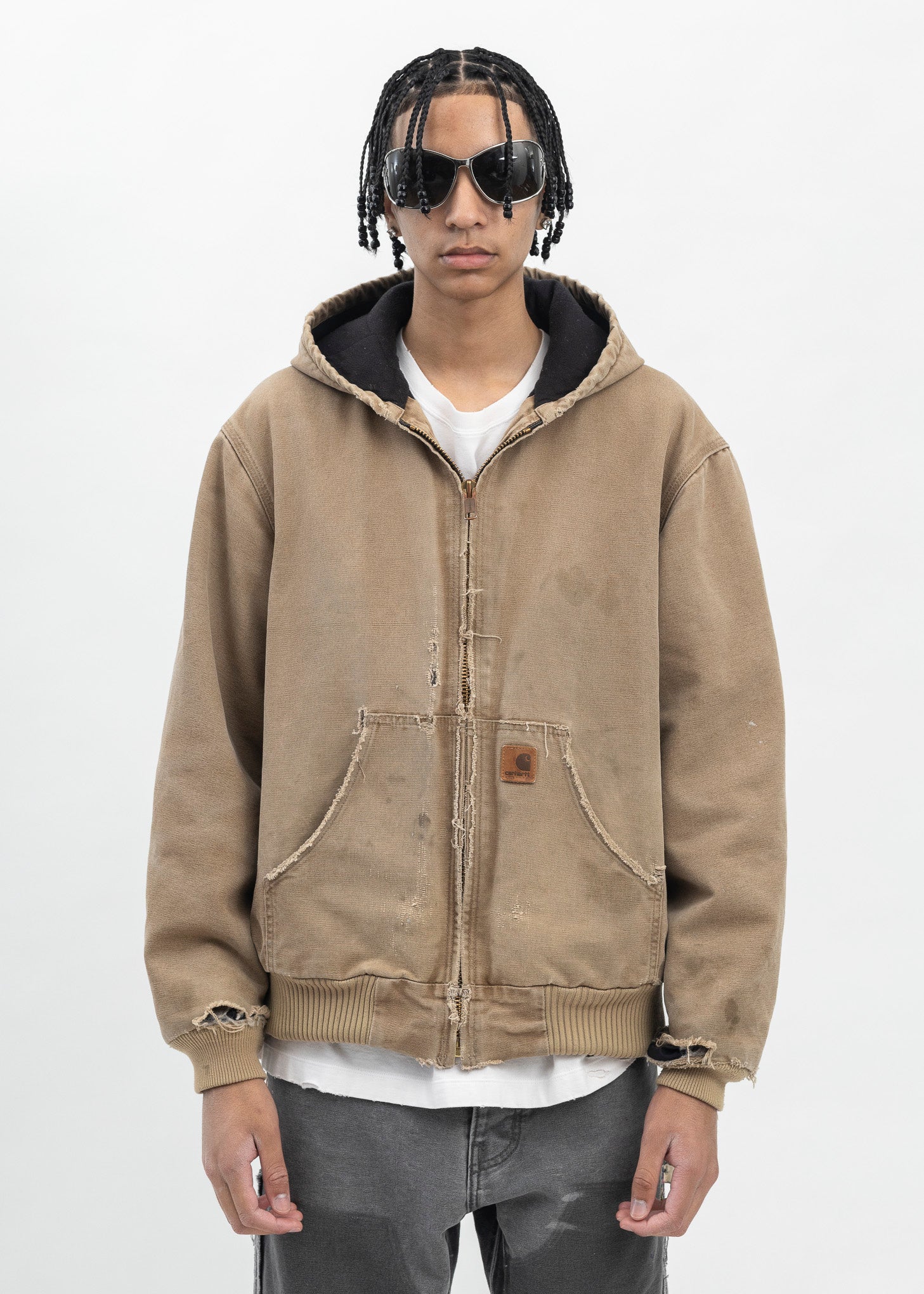 Vintage Beige Carhartt Hooded Jacket