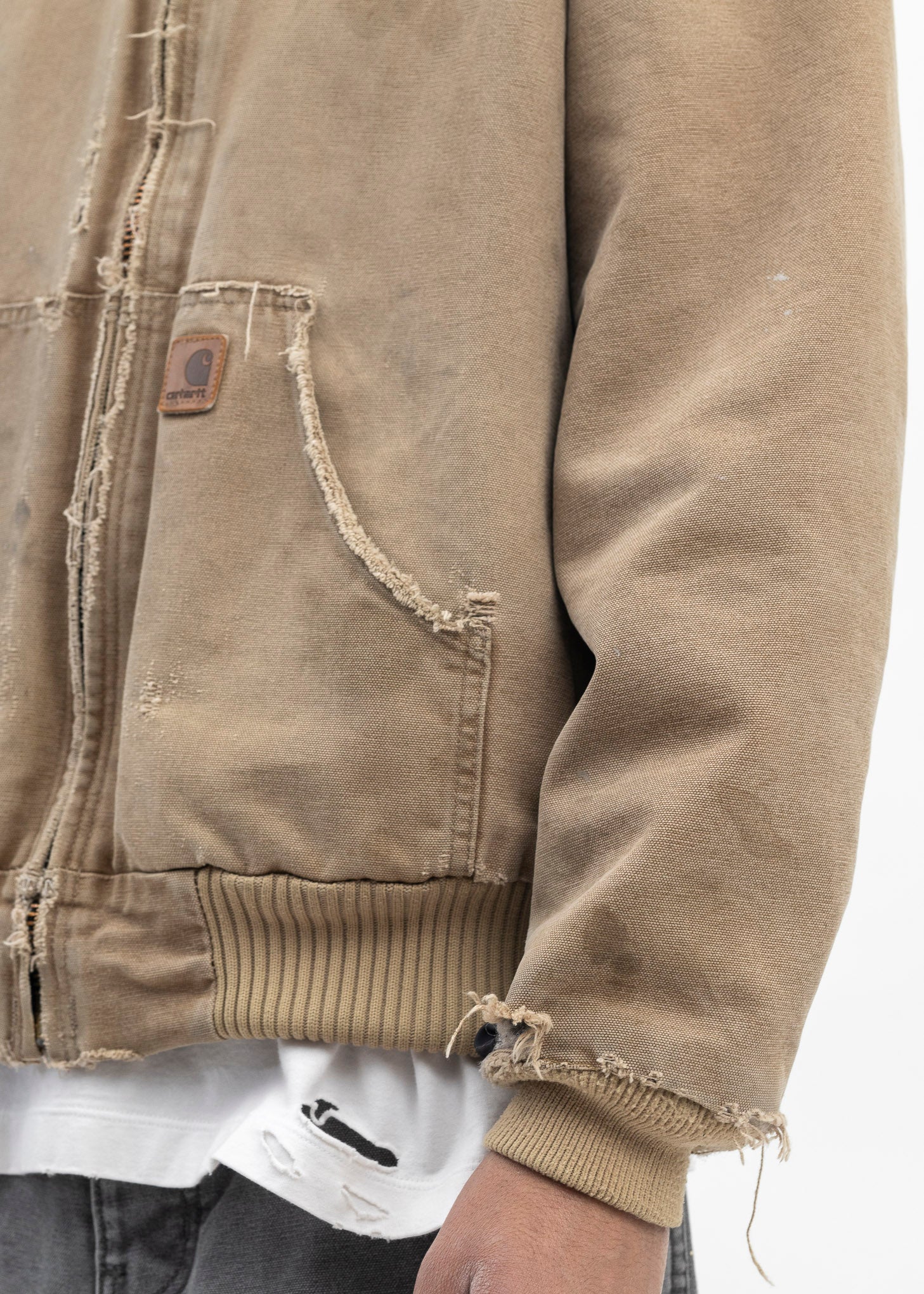 Vintage Beige Carhartt Hooded Jacket - Image 4