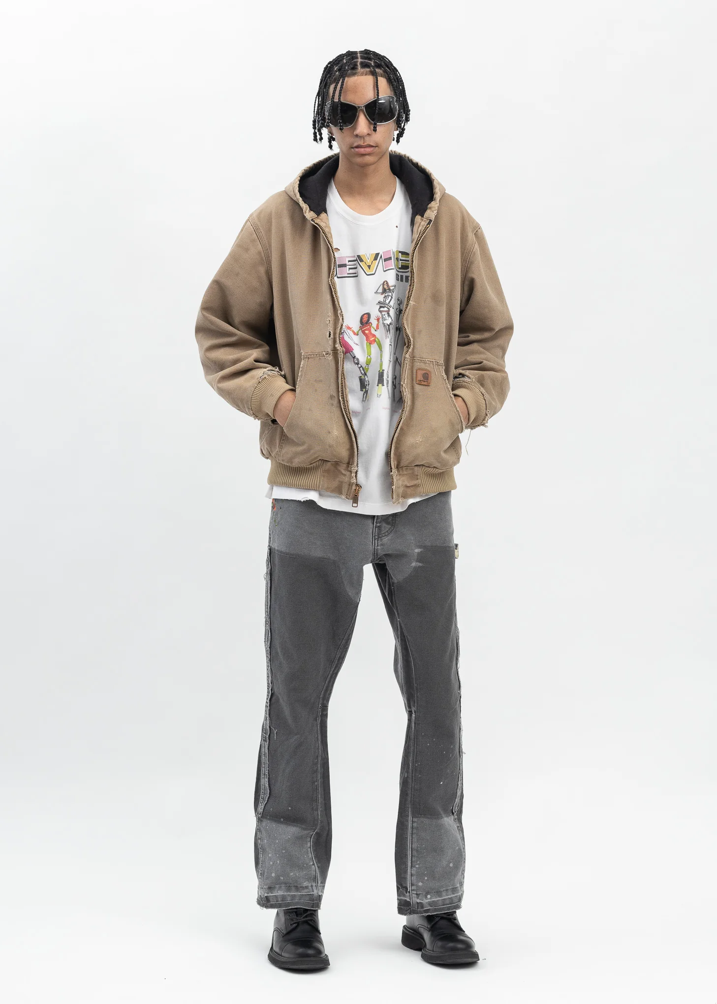 Vintage Beige Carhartt Hooded Jacket - Image 8