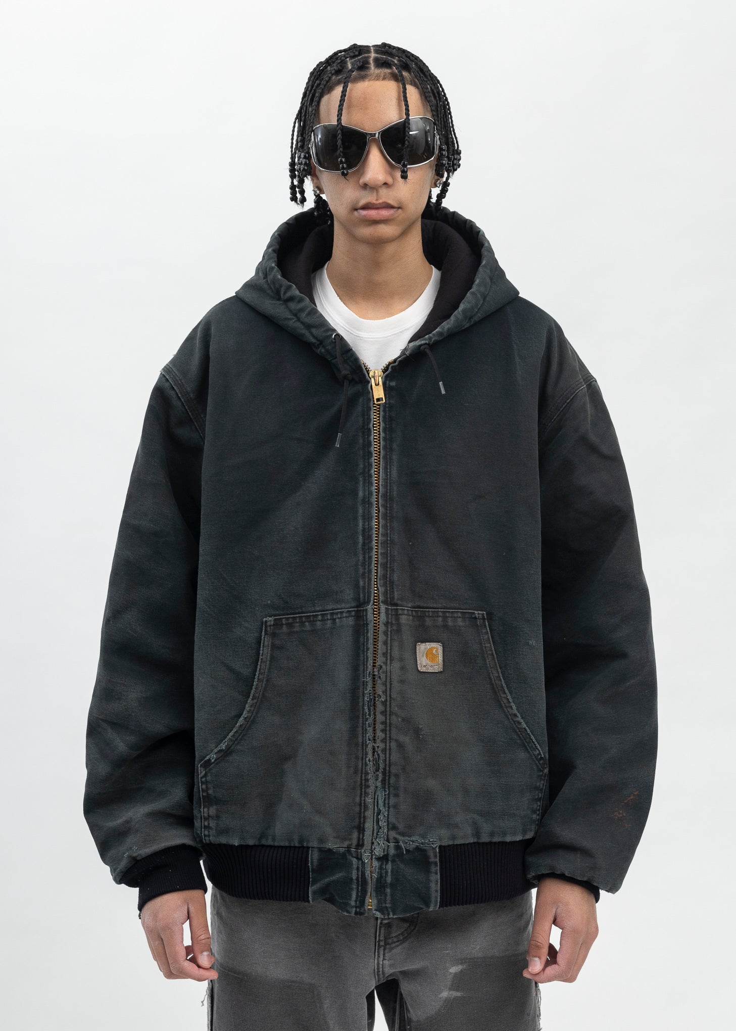 Vintage Black Carhartt Hooded Jacket